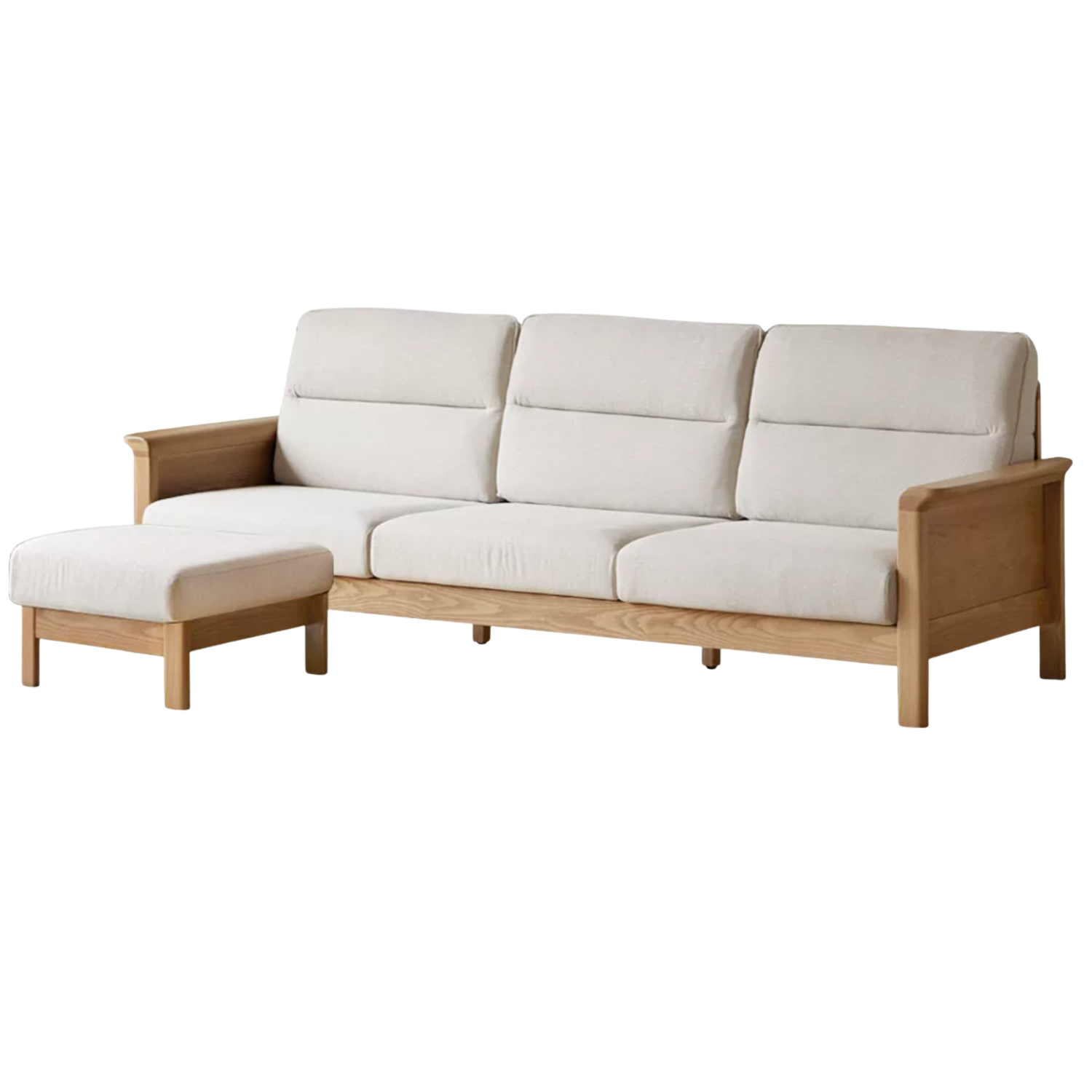 Ash Solid Wood Modern High Back Sofa