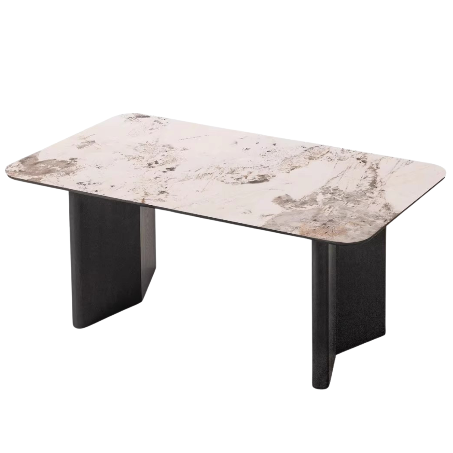 Oak Solid Wood, Solid Rubberwood Slate Italian Dining Table
