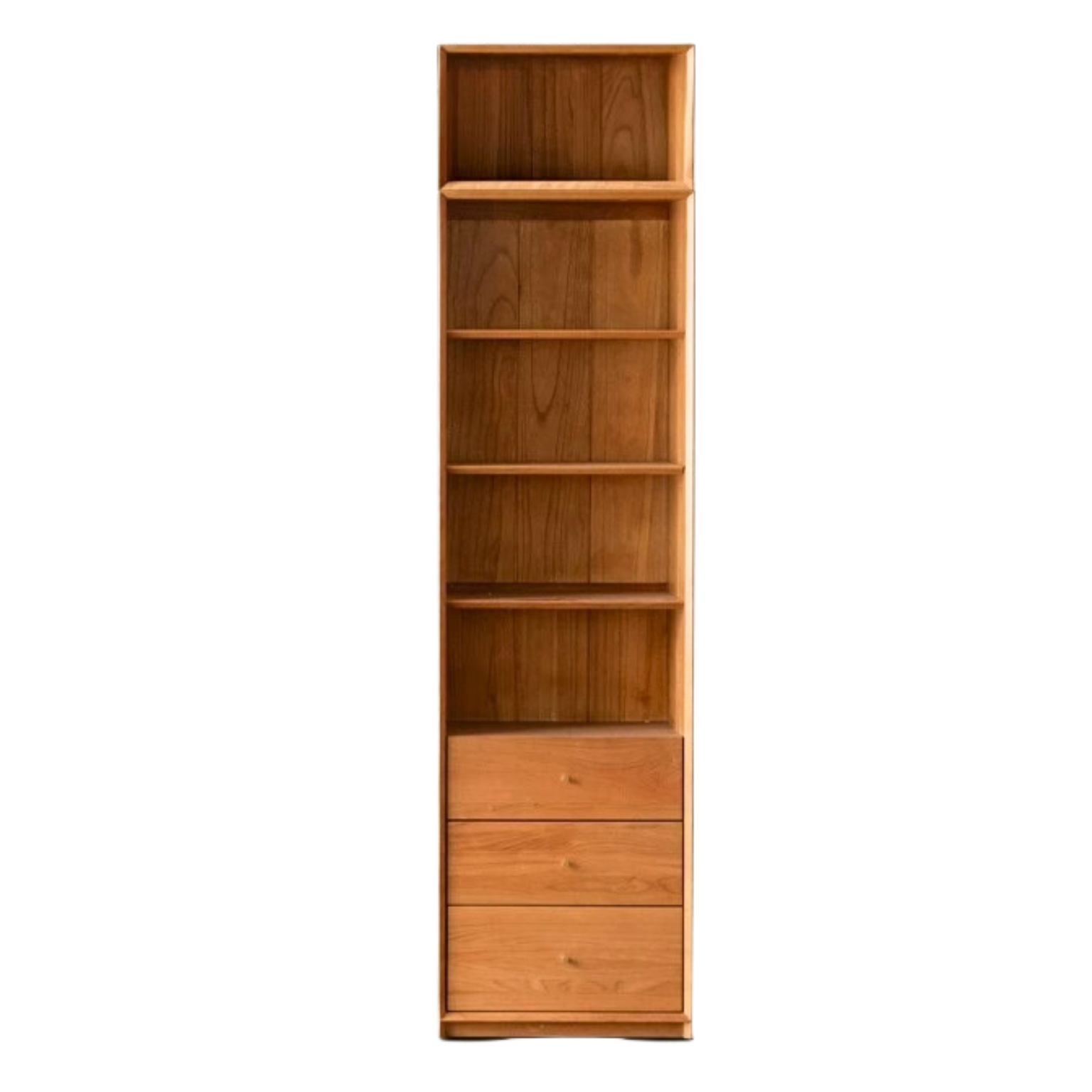Cherry Wood Combination Bookcase Floor Shelf Glass Door Bookcase