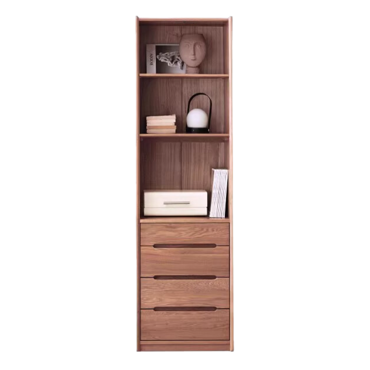 Oak Solid Wood Bookcase Free Combination Floor-to-ceiling Bookshelf