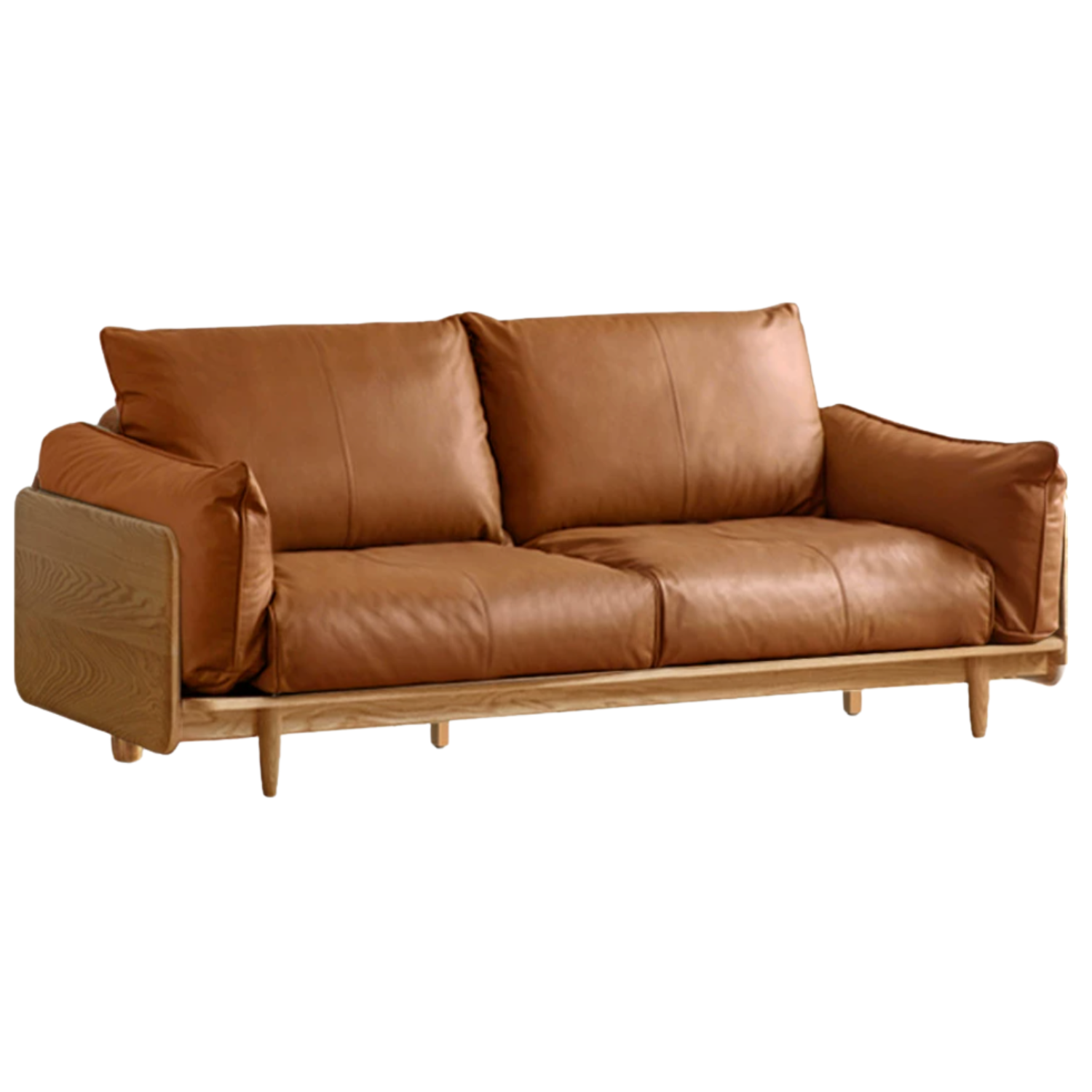 Oak, Ash Solid Wood genuine leather, fabric Sofa