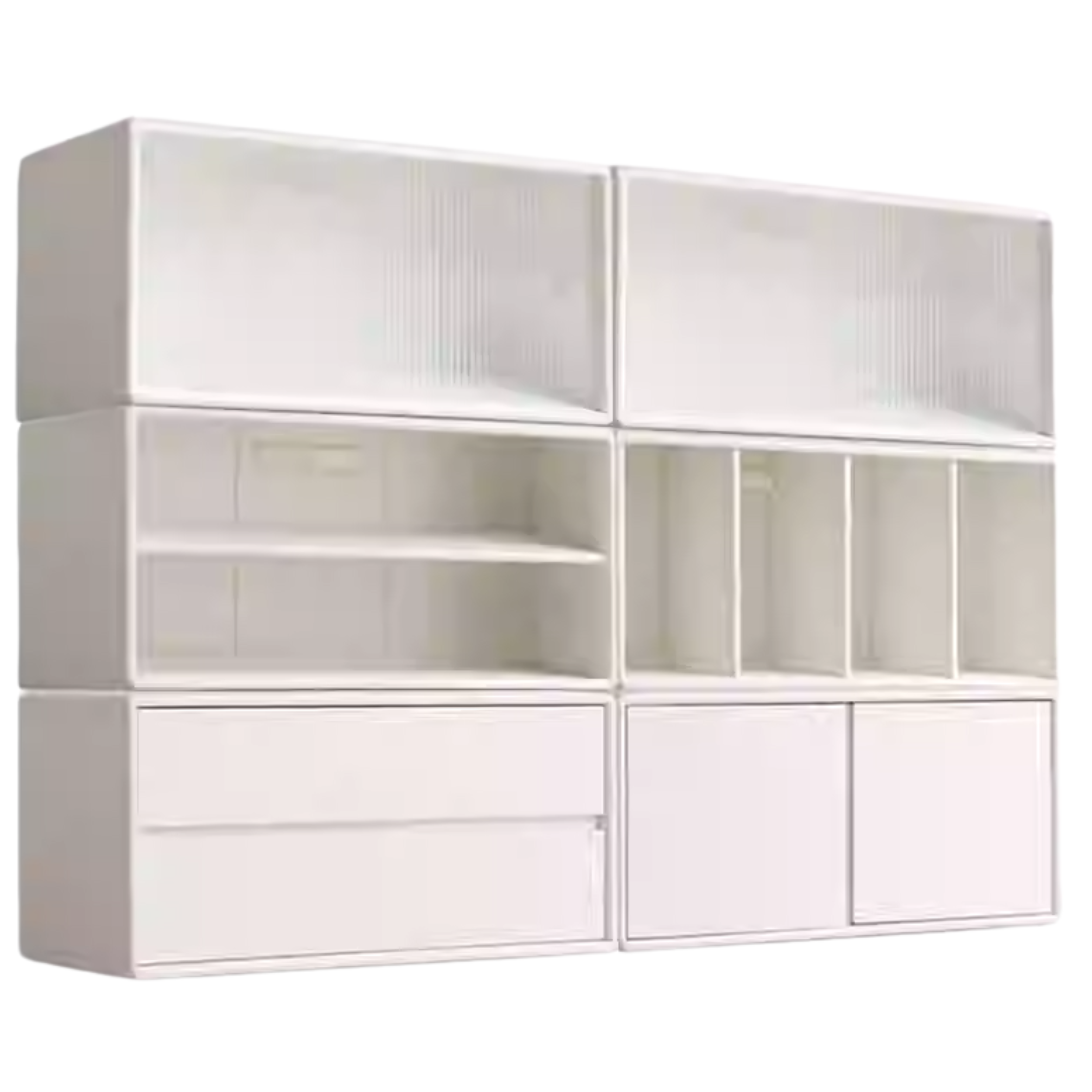 Solid RubberWood Locker Cream Style Free Combination Cabinet.