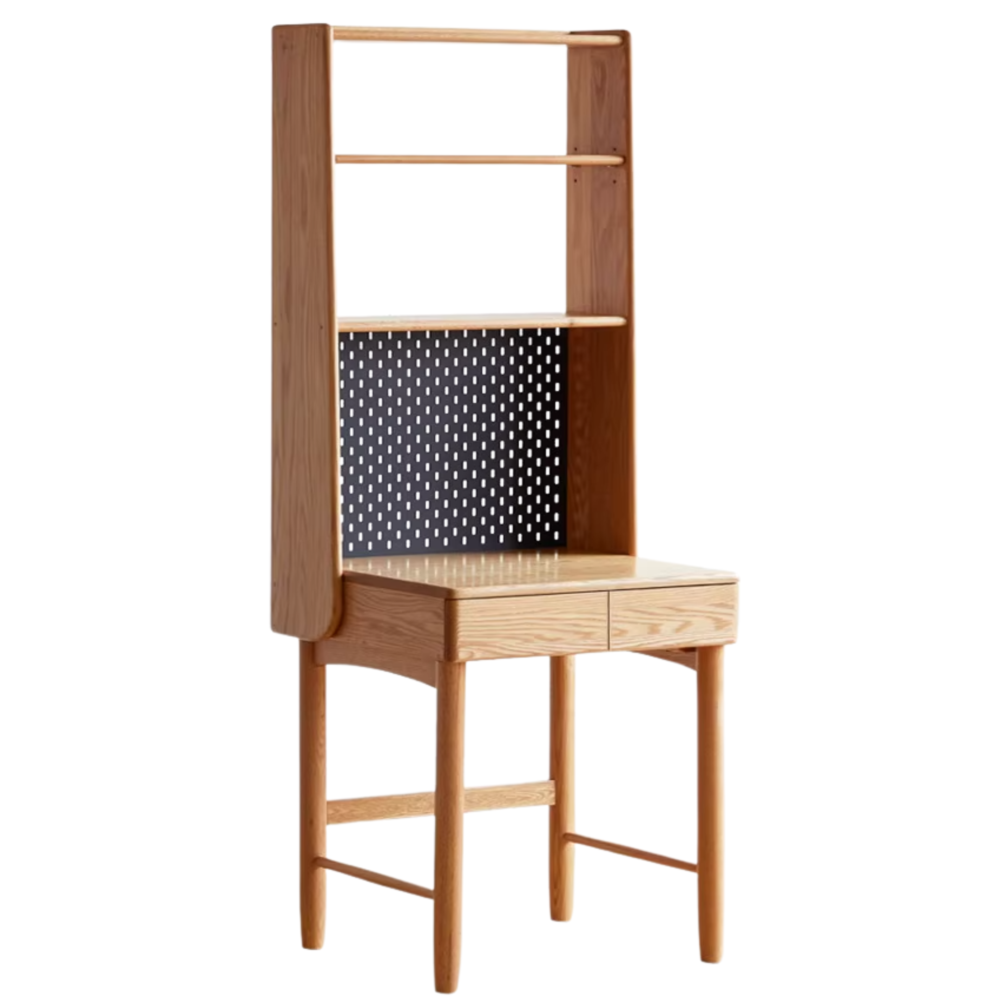 Oak Solid Wood Desk Bookshelf