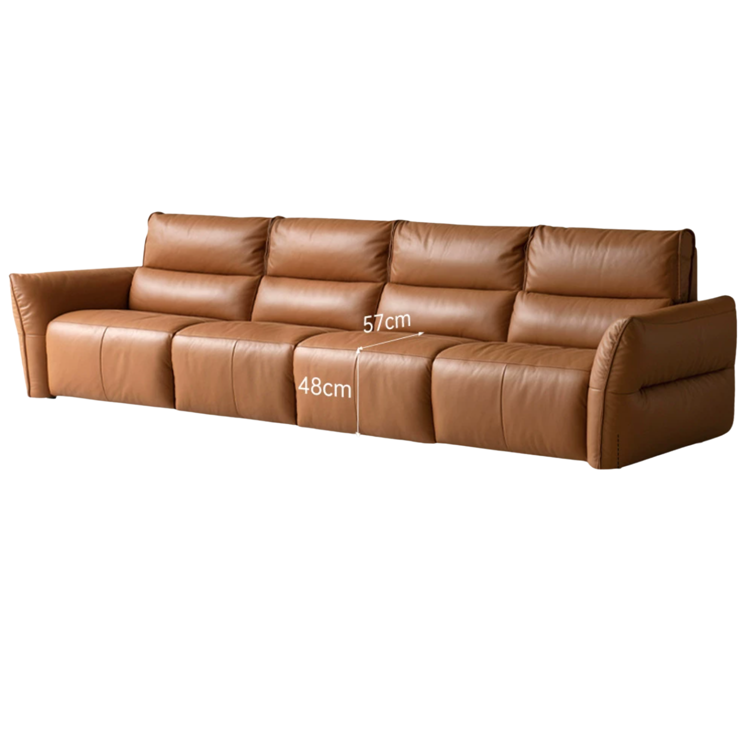 Genuine Leather Sofa Italian Light Luxury Tofu Block Sofa