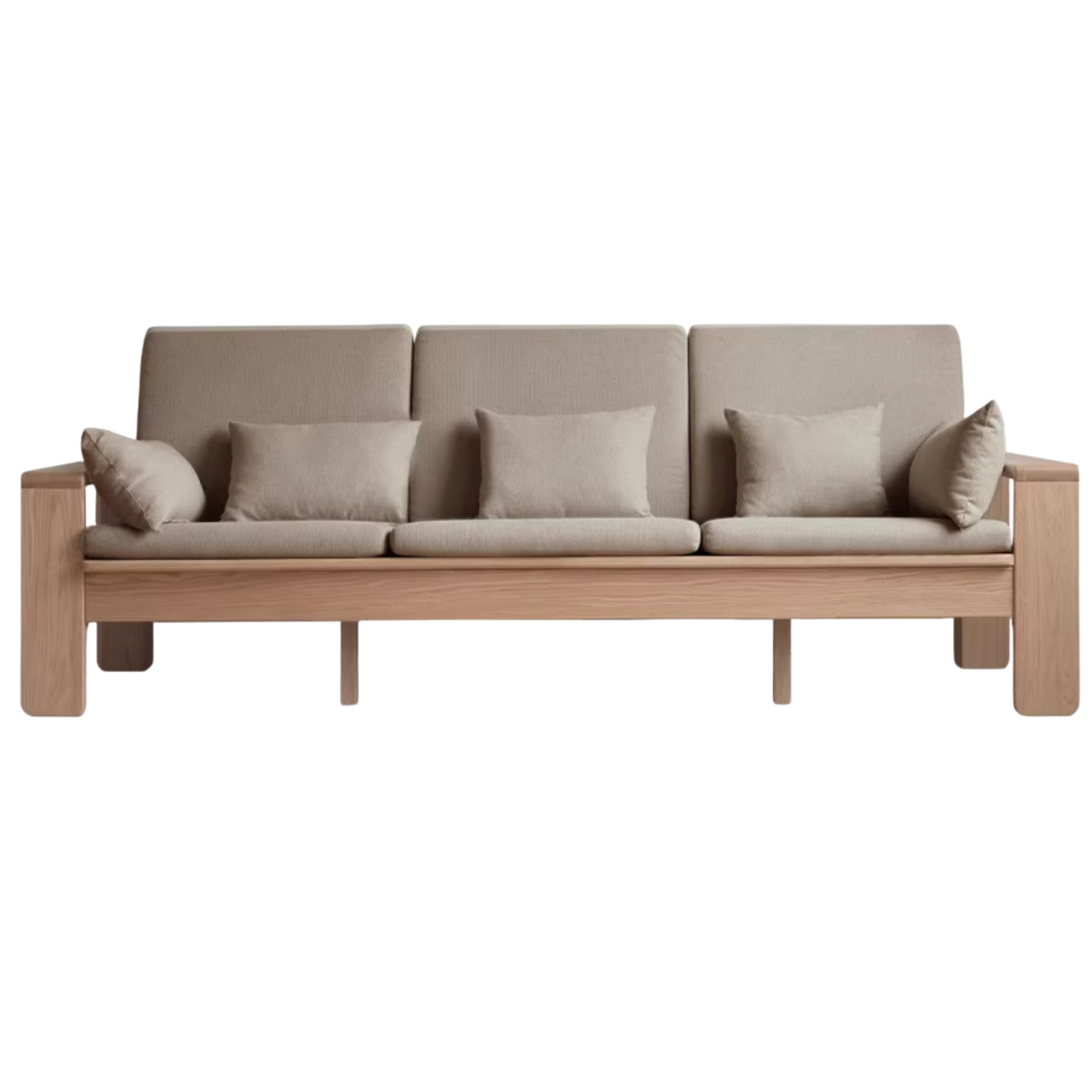 Oak, Ash Solid Wood Modern Nordic Fabric Sofa.