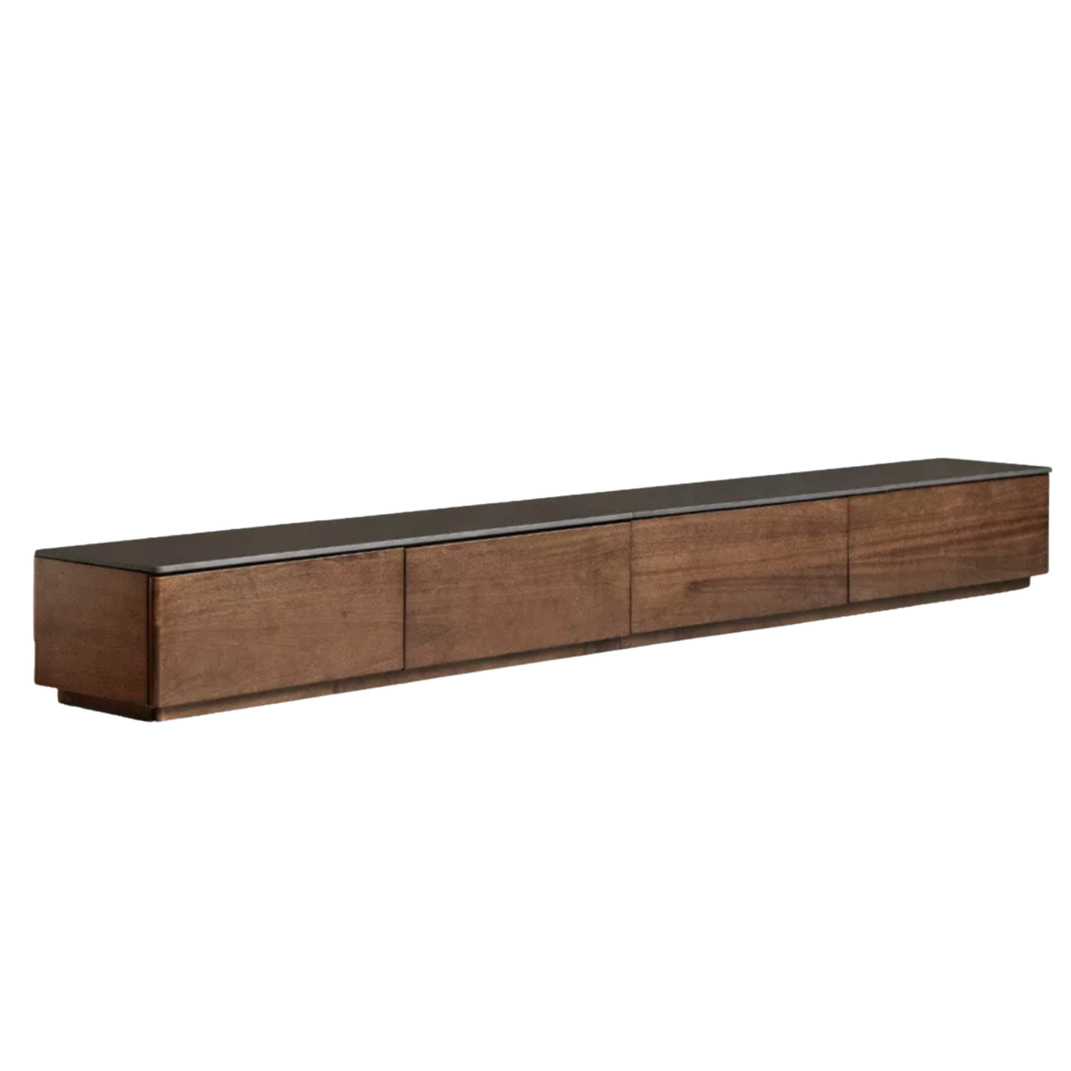 Black Walnut, Sandalwood Solid Wood Extra Long Modular TV Console