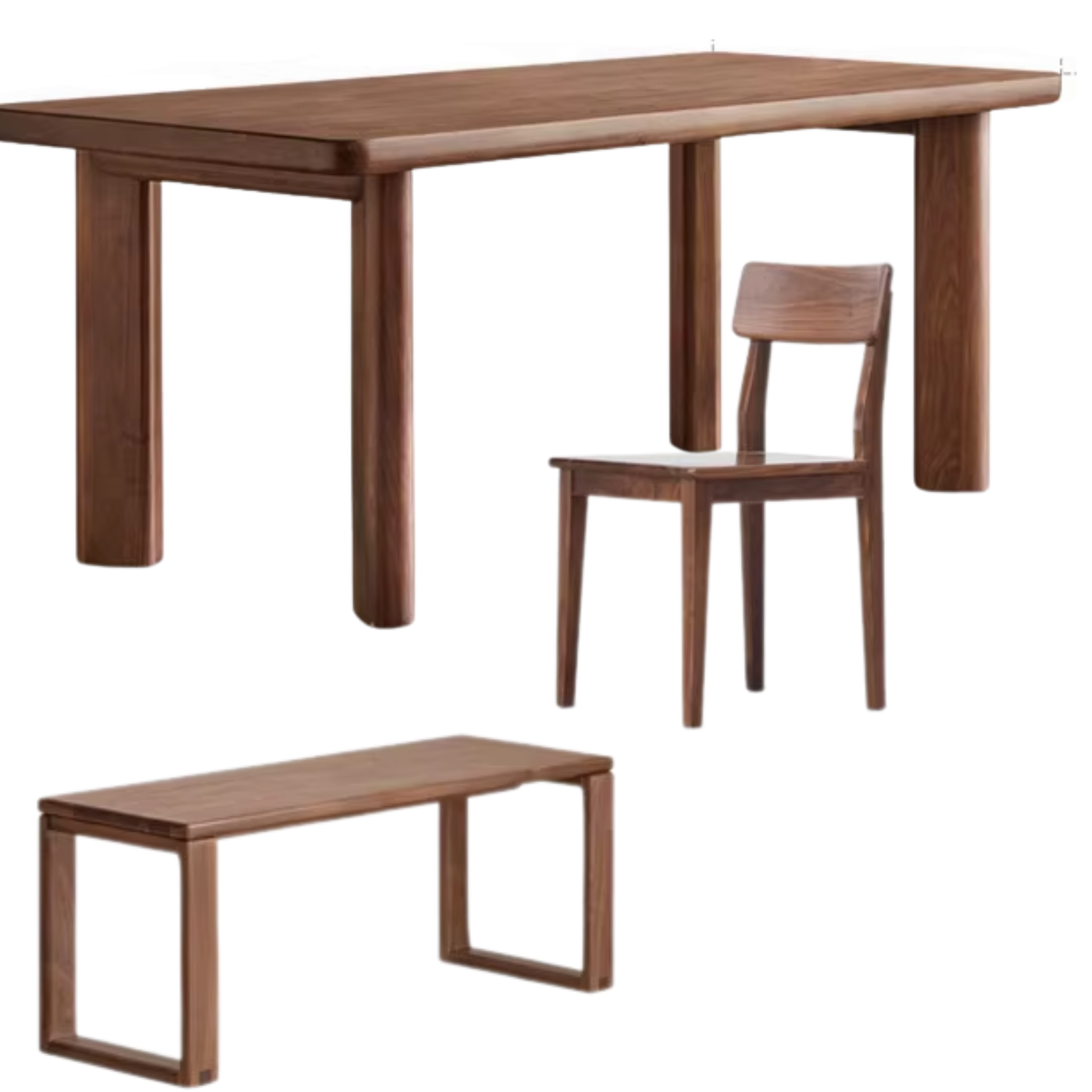 Black Walnut Solid Wood Dining Table