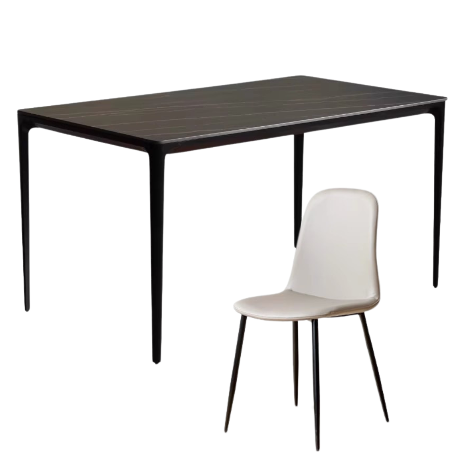 Metal Rock Plate Slate Italian Light Luxury Dining Table