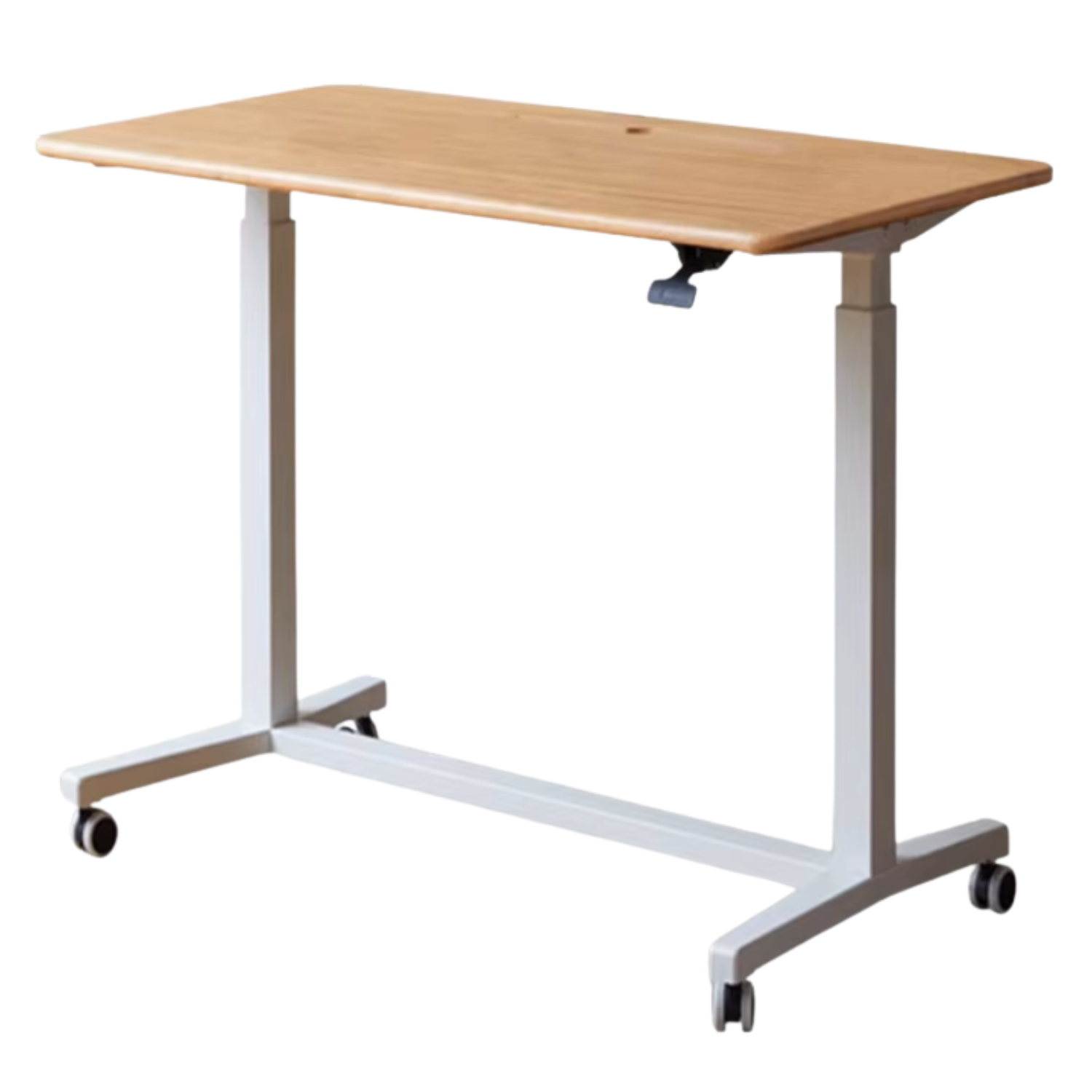 Oak, Rubberwood Solid Wood Standing Mobile Office Desk