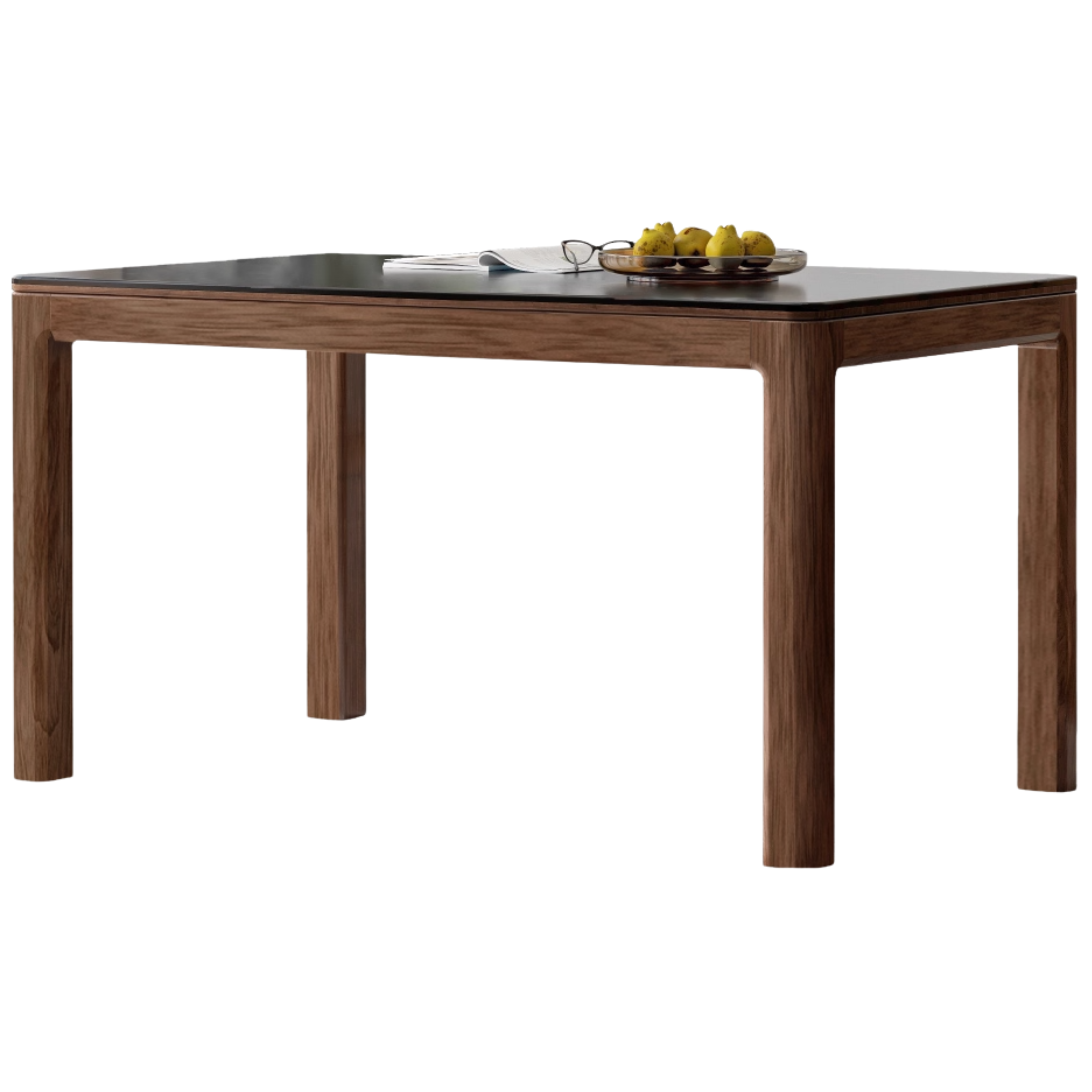Black Walnut, Sandalwood Solid Wood Rock Slab Dining Table