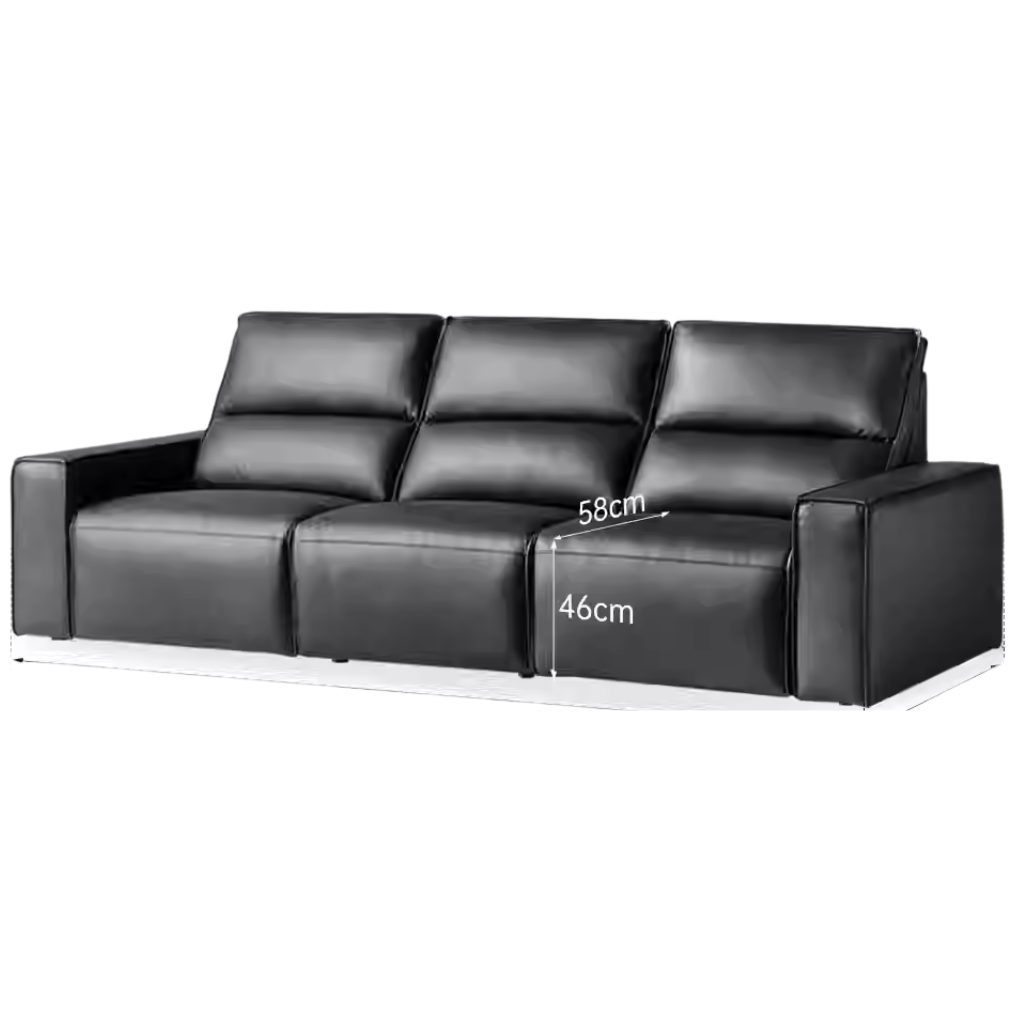 Cowhide Straight Leather Electric Sofa- 4 color