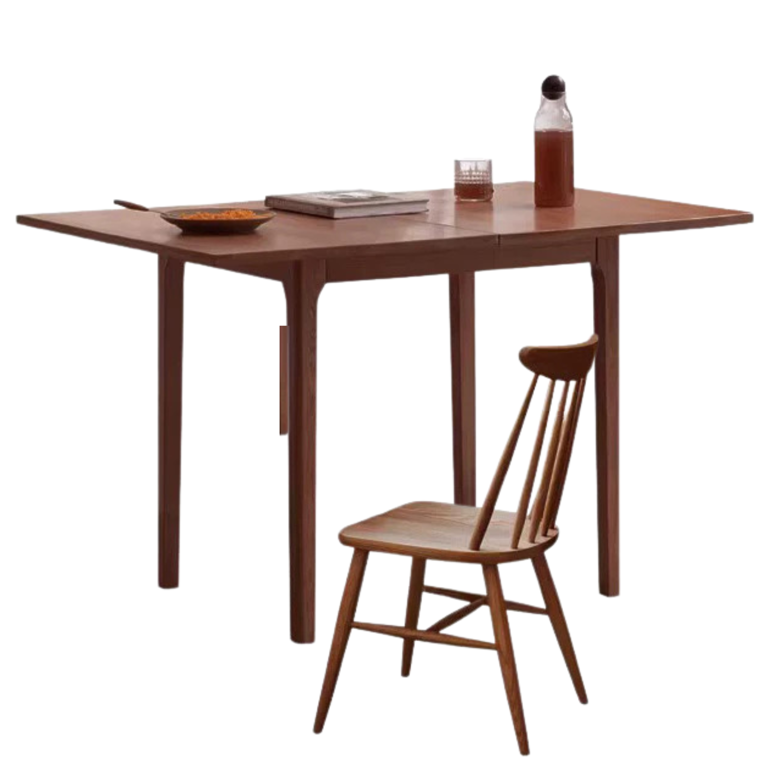 Oak Solid Wood Folding Small Dining Table