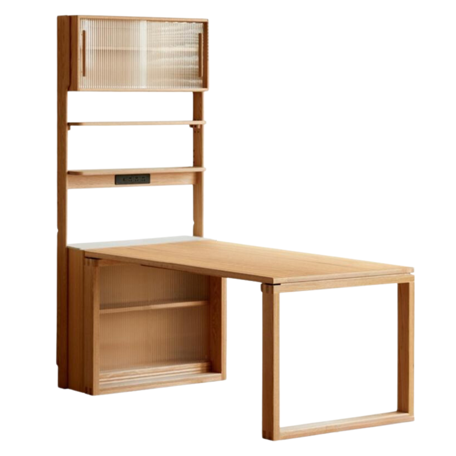 Oak Solid Wood, Solid Rubberwood Rock Board Dining Sideboard