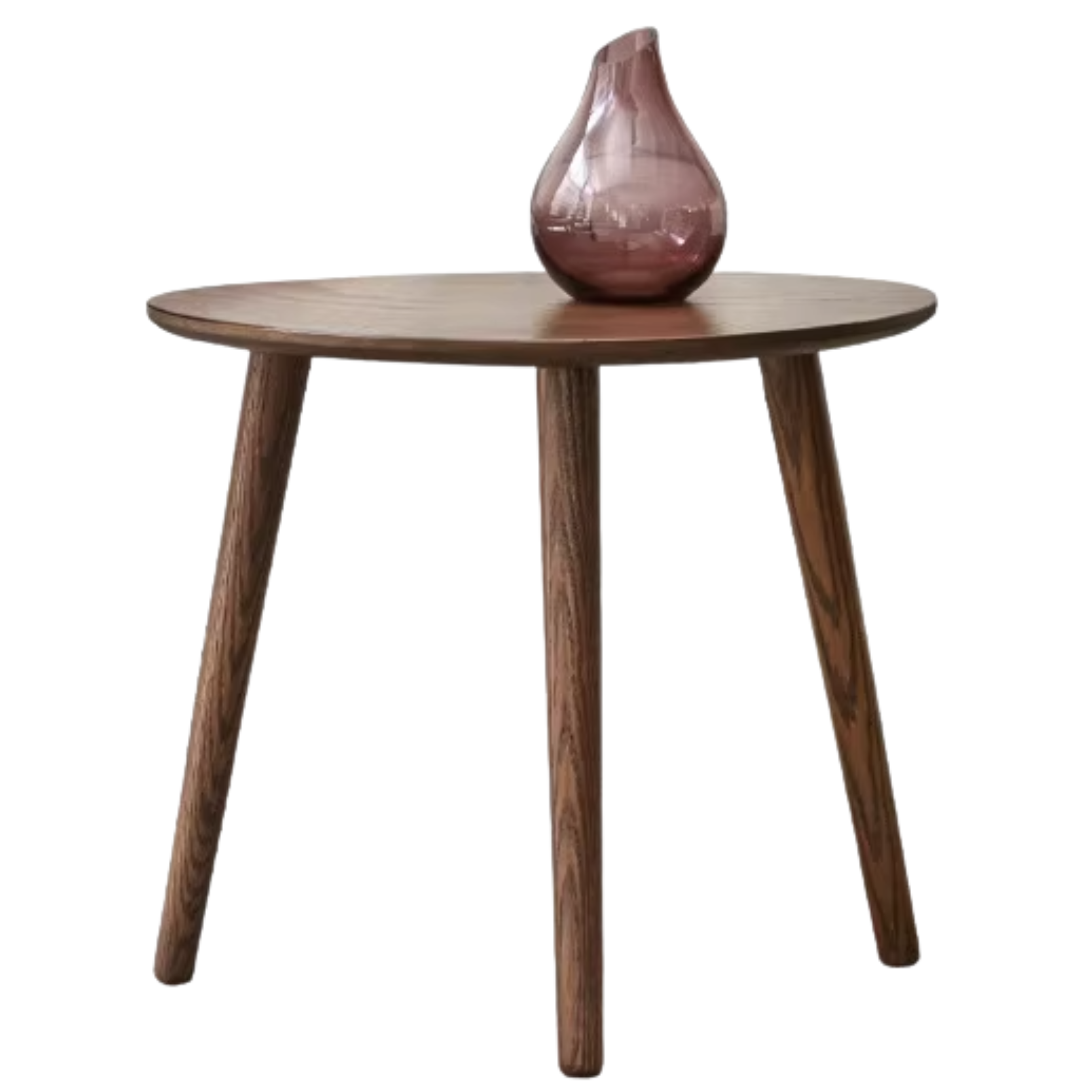 Rubberwood, Oak Solid Wood Walnut Color Side Table