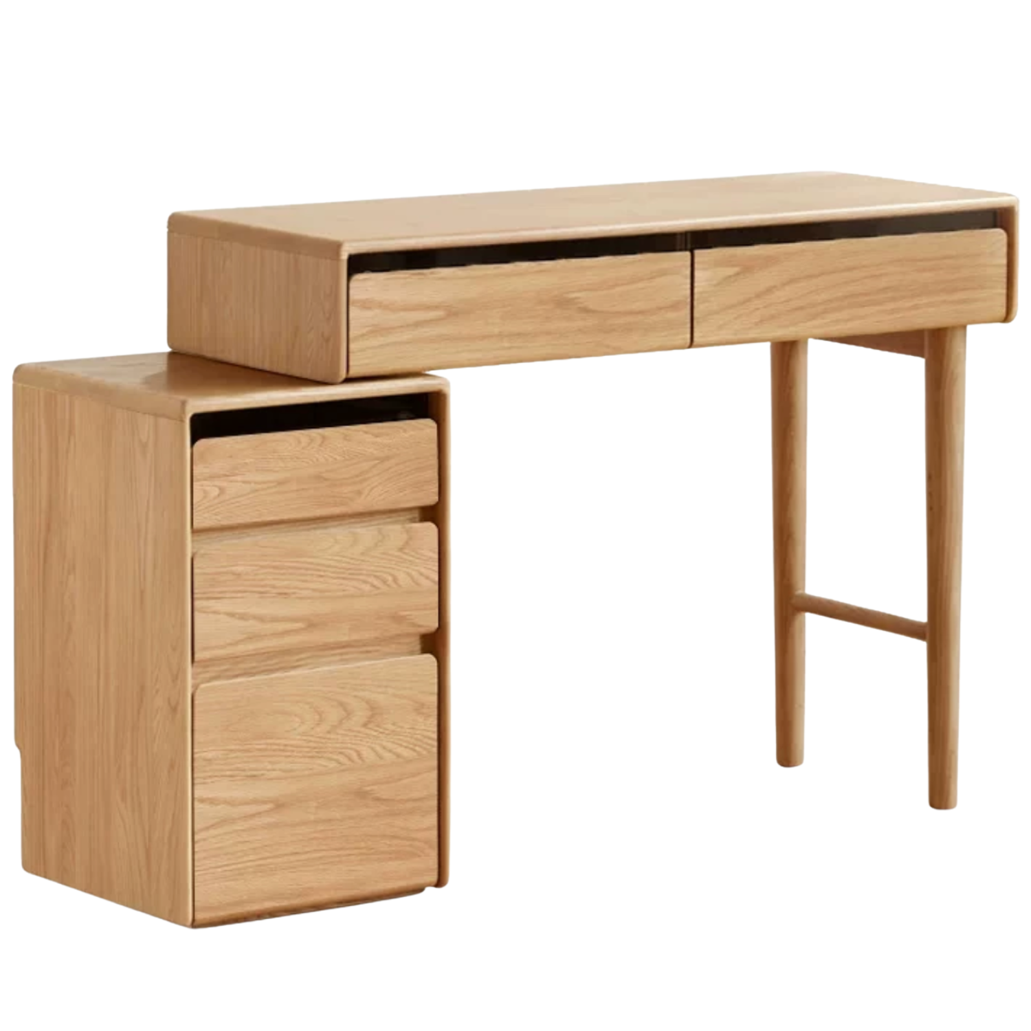 Oak Solid Wood Retractable Modern Vanity Table.