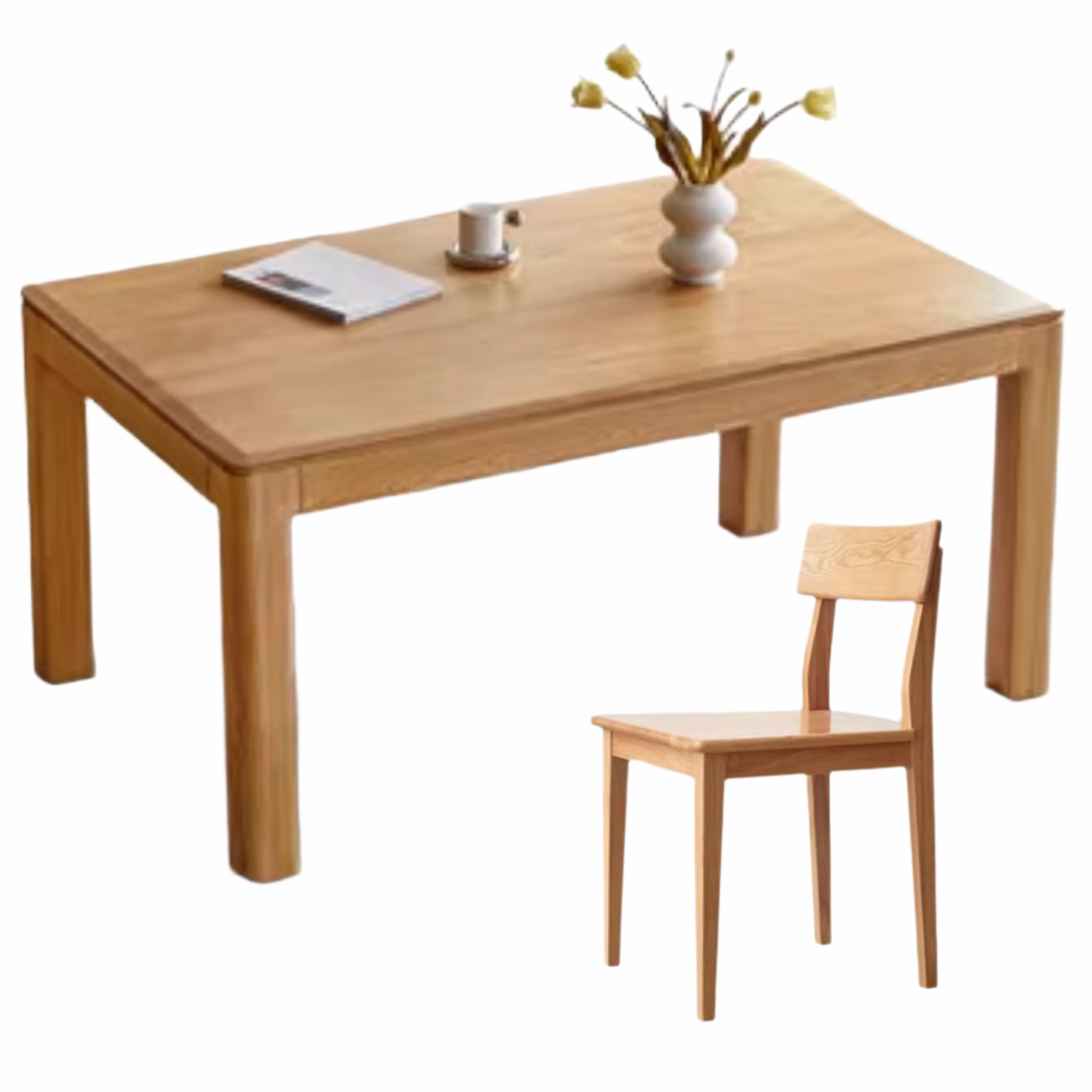 Oak, Red Oak Solid Wood Rectangular Dining Table