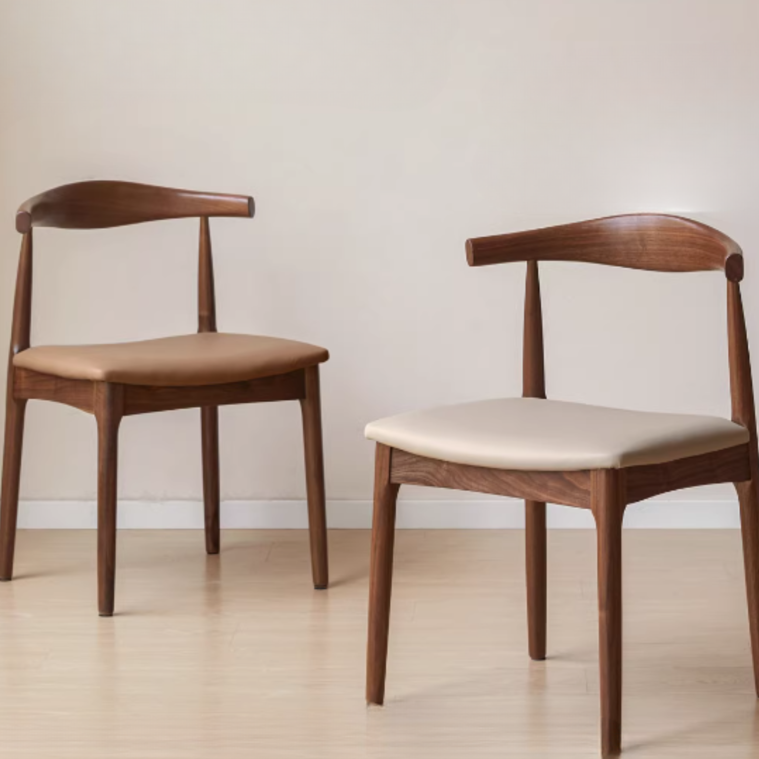 Black Walnut, Oak Solid Wood Nordic Dining Chair