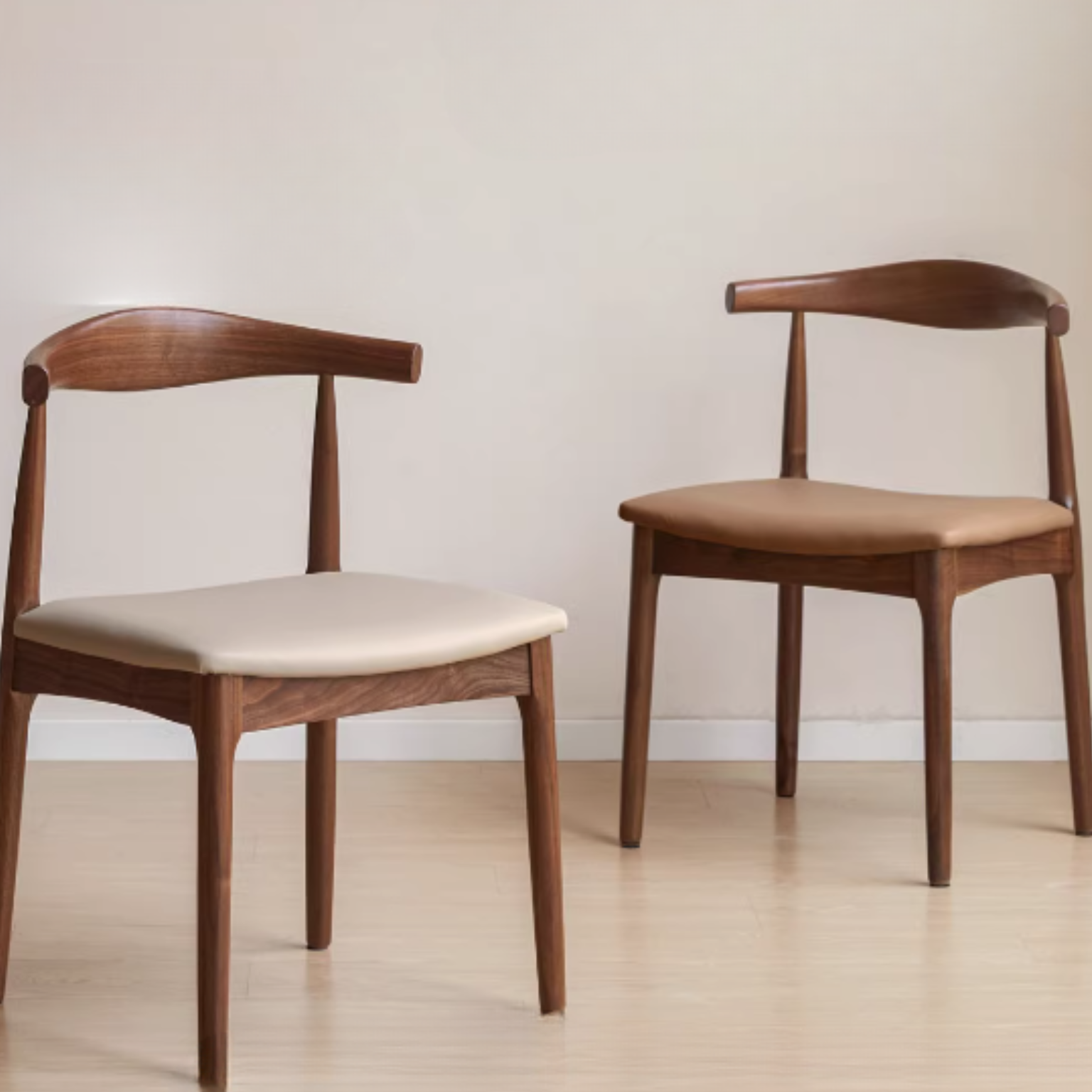 Set 4 pcs Black Walnut, Ash, Oak Solid Wood Nordic Dining Chair