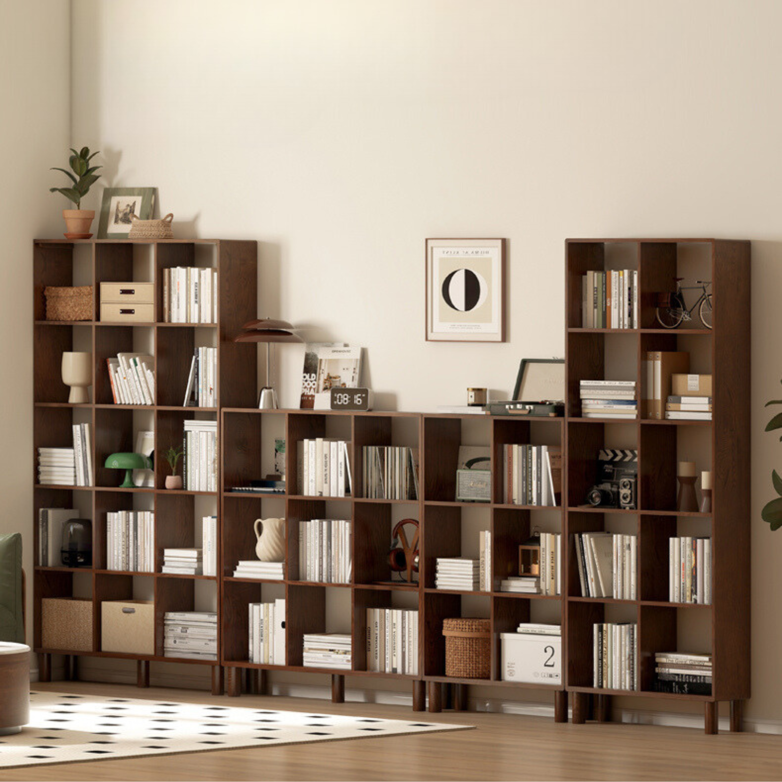 Oak, Beech Solid Wood Free Combination Bookshelf
