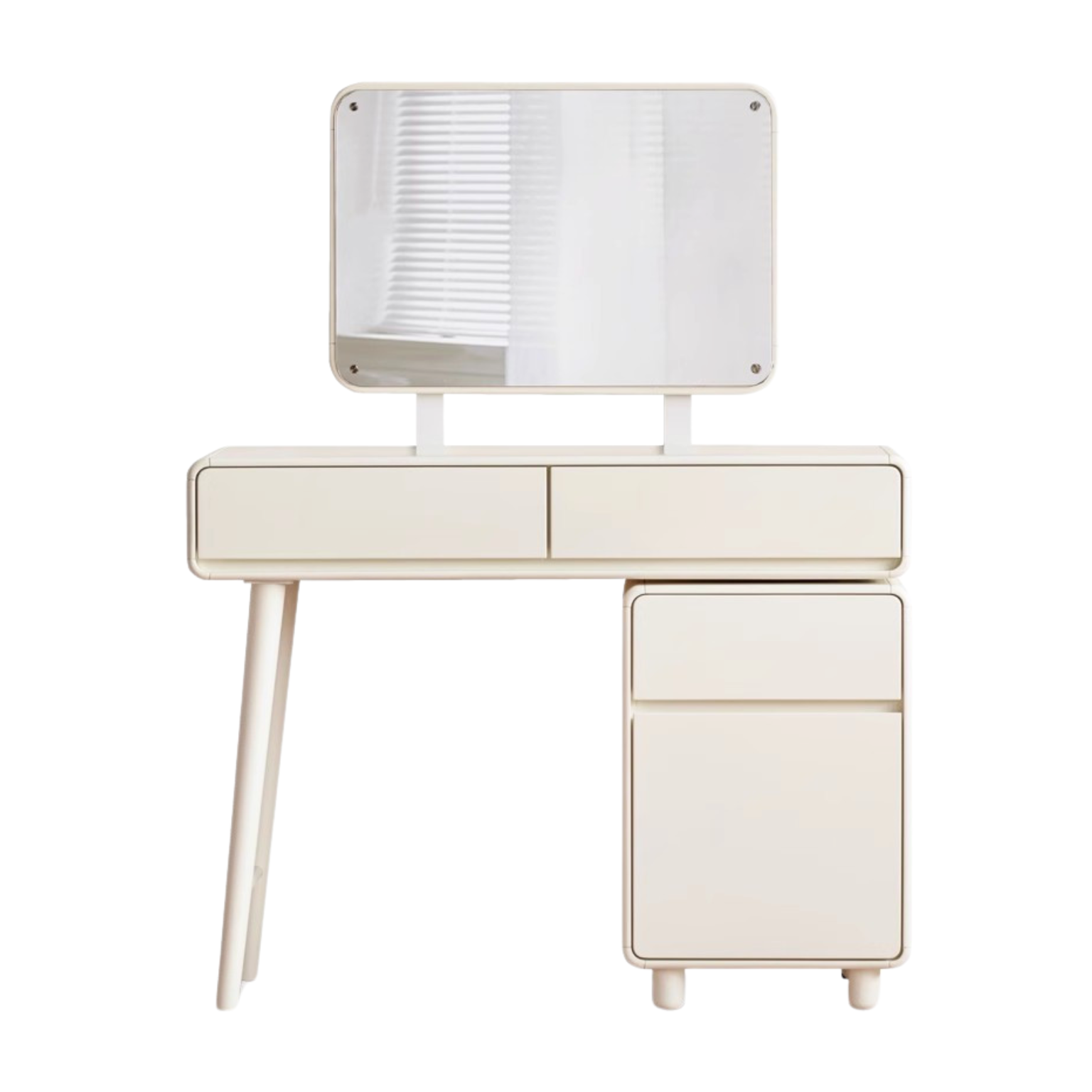 Solid Rubberwood Milky Telescopic Vanity Table.