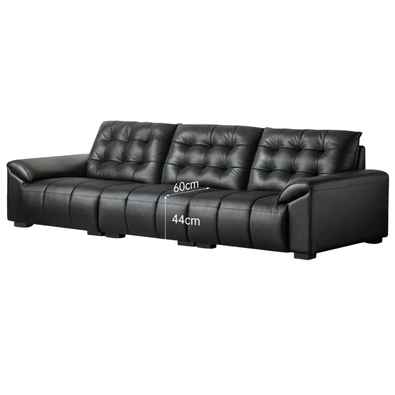 Genuine Leather Oversized Tufted Deep-Cushion Sofa