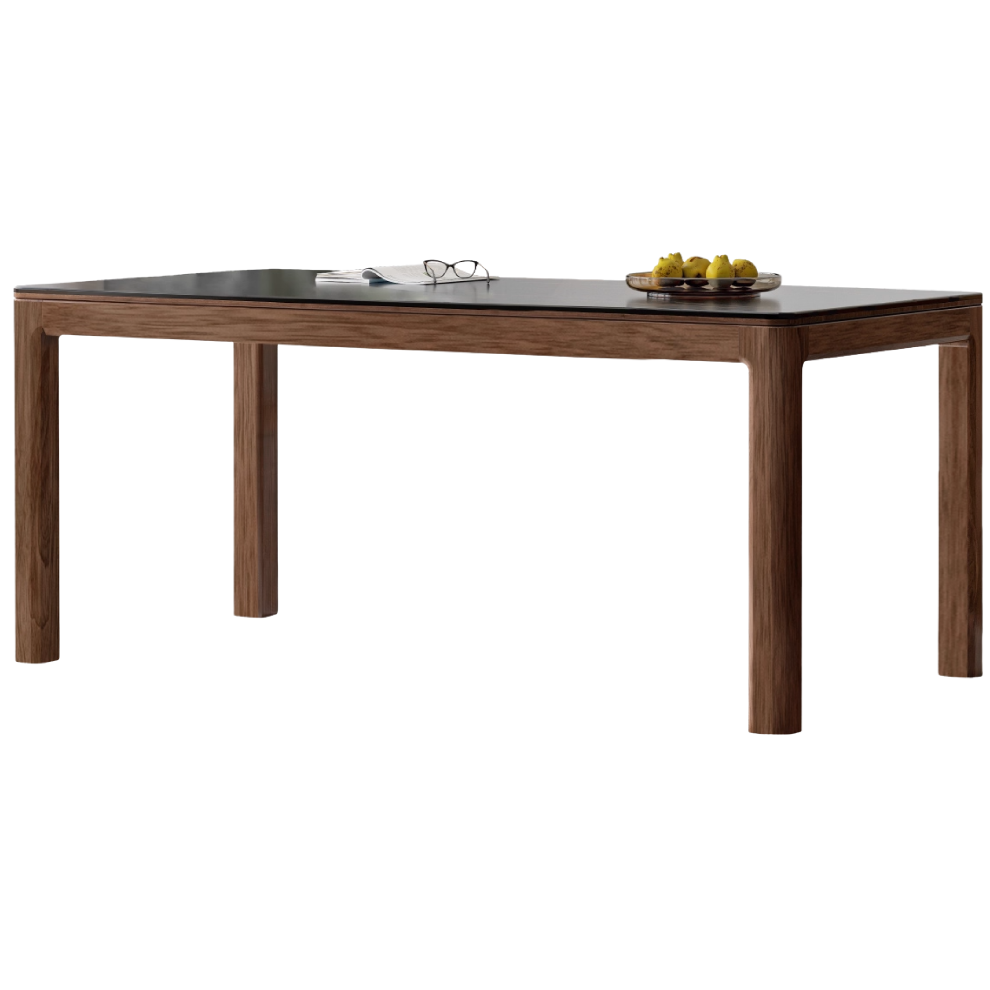Black Walnut, Sandalwood Solid Wood Rock Slab Dining Table