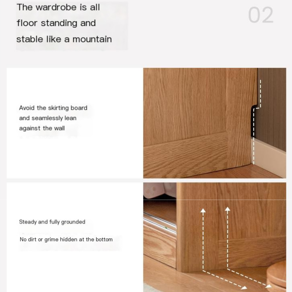 Oak, Ash Solid Wood Modern Wardrobe