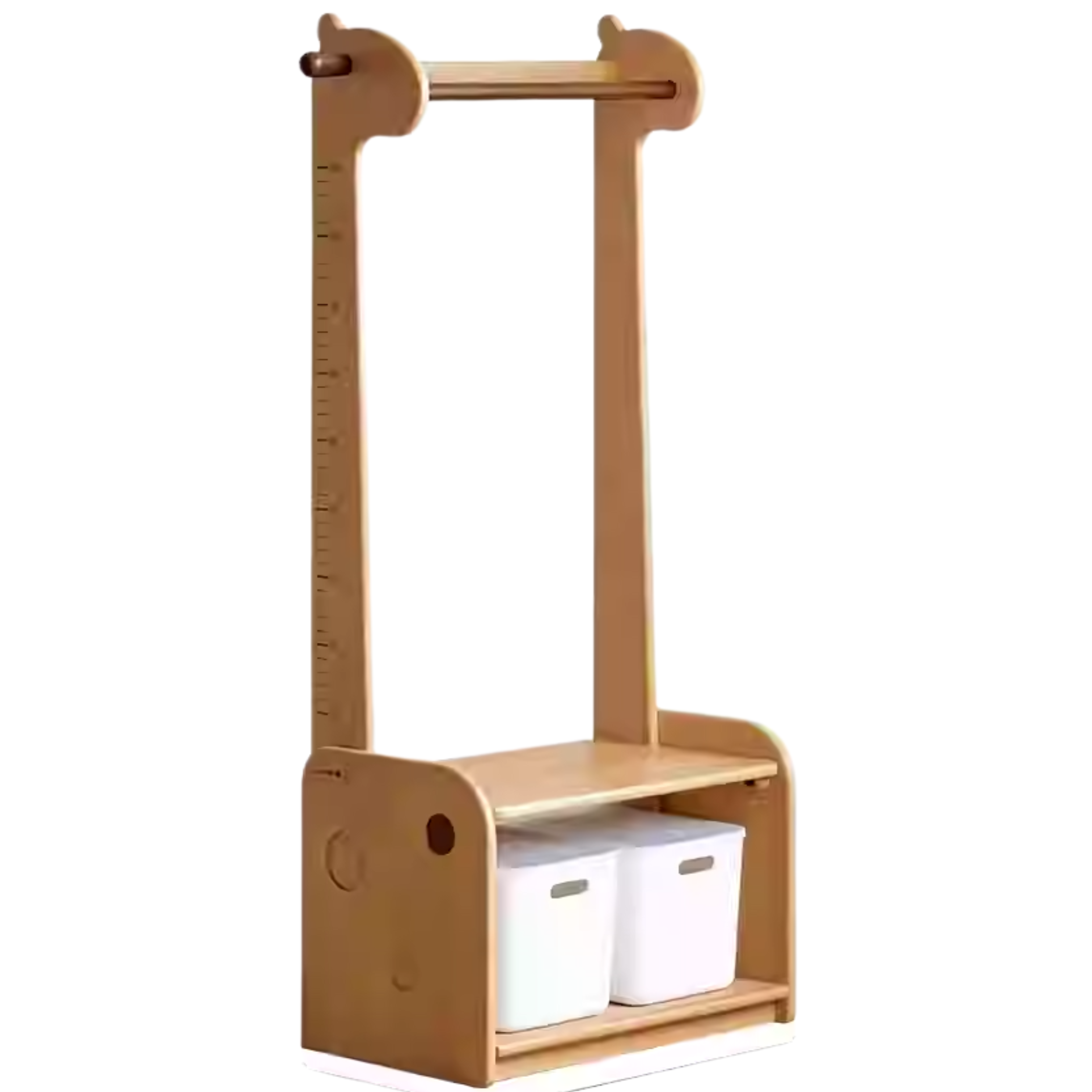 Beech, Solid Rubberwood Children's Coat Rack.