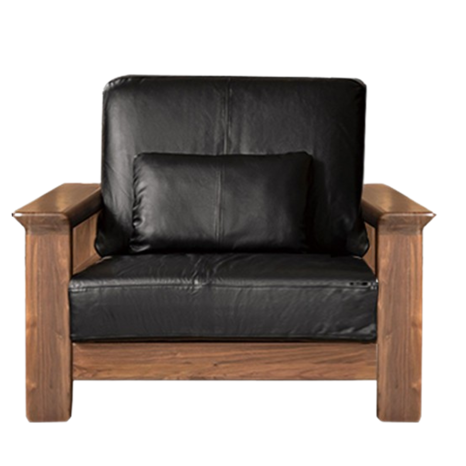 Black Walnut Solid Wood Modern Straight Sofa.