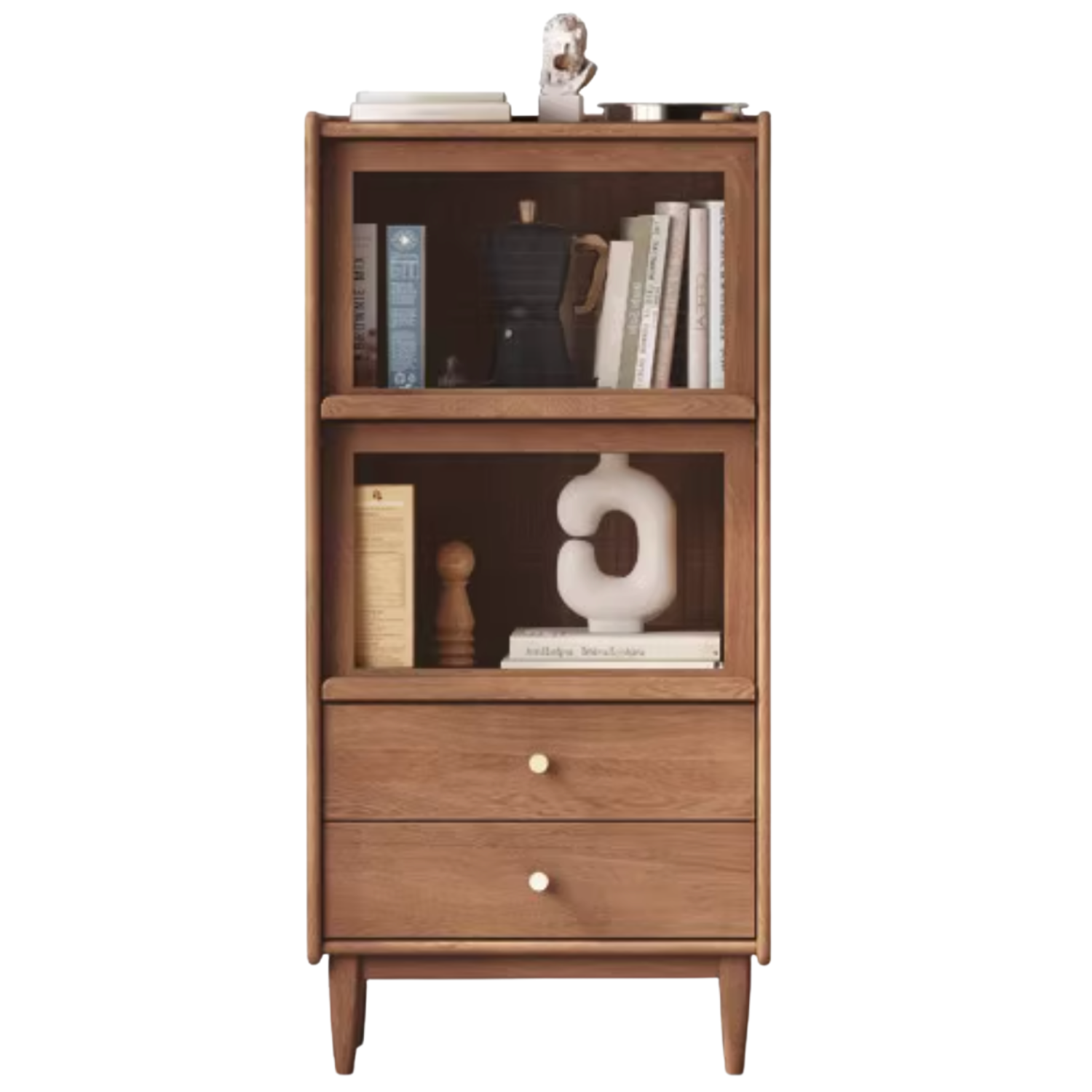 Oak, Ash Solid Wood Flip Door Side Cabinet LED Light