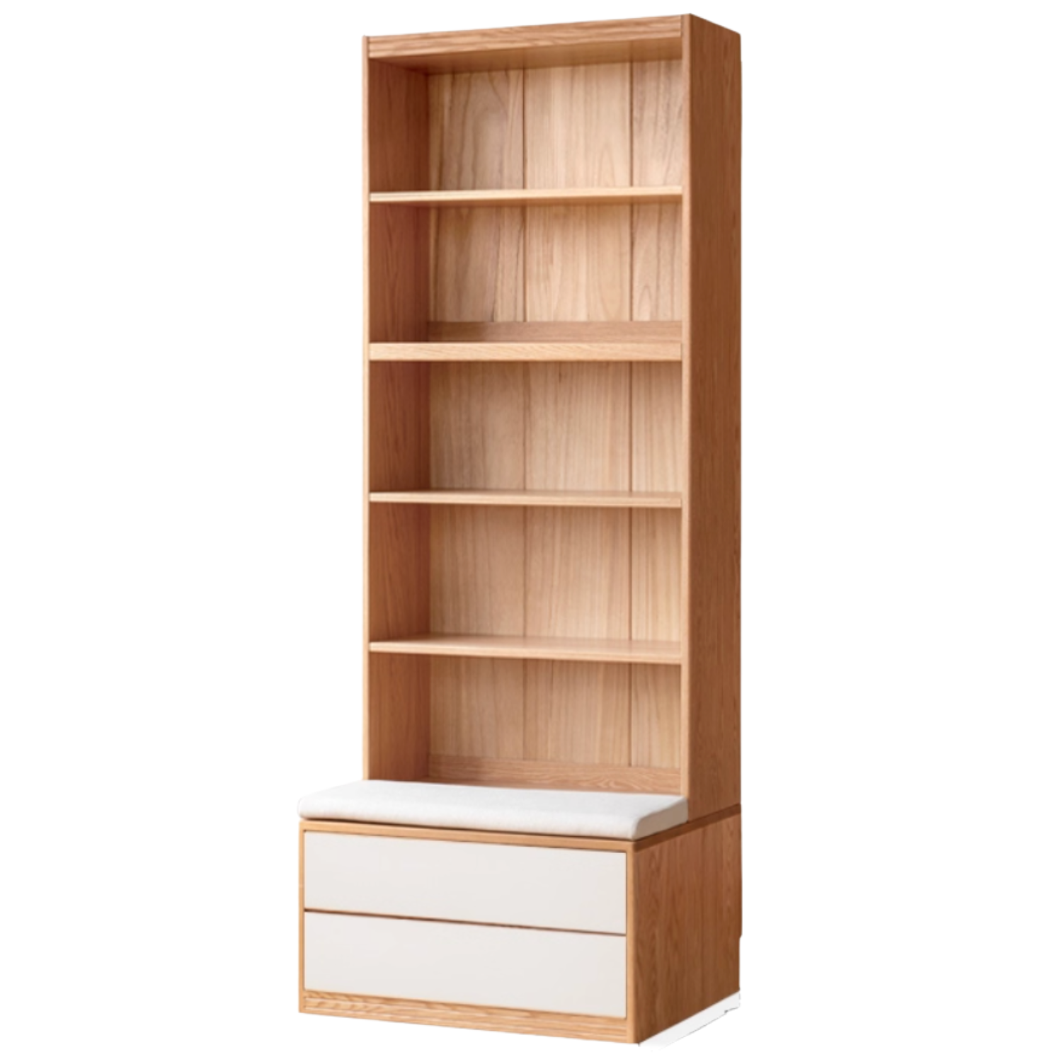 Oak Solid Wood Cream Style Study Bookcase