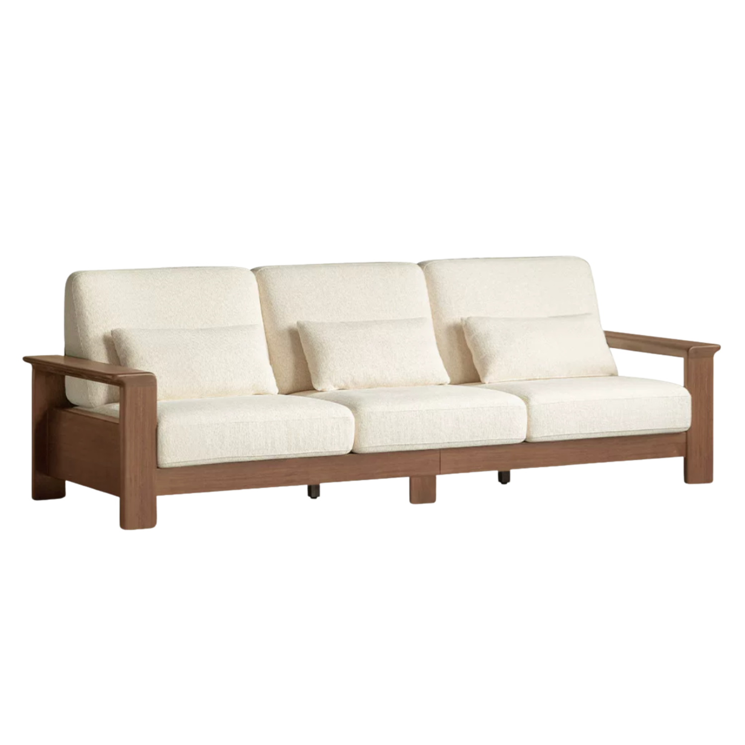 Black Walnut Solid Wood, Ash, Sandalwood, Genuine Leather, fabrics Designer Sofa with Deep, Structured Silhouette