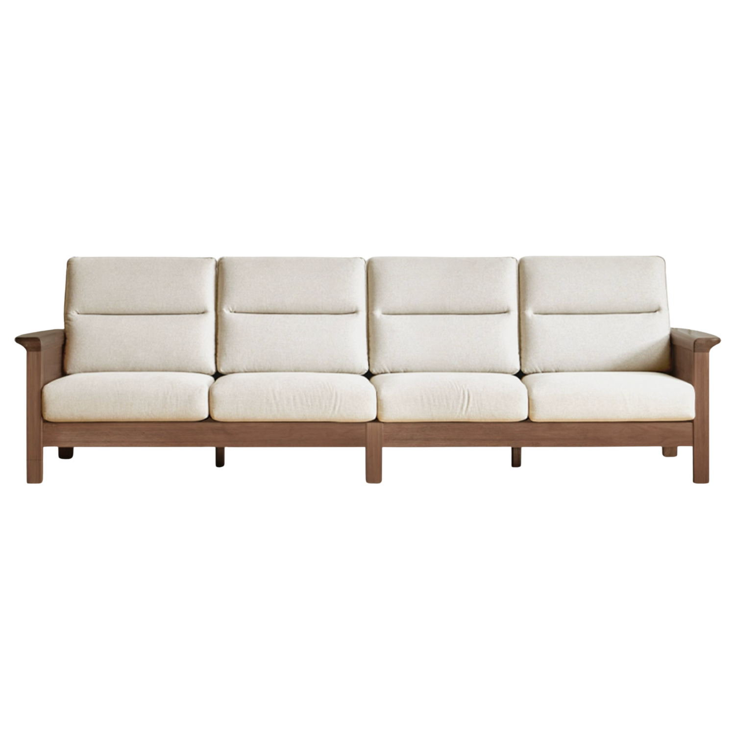 Sandalwood, Black Walnut Solid Wood Fabric Sofa.