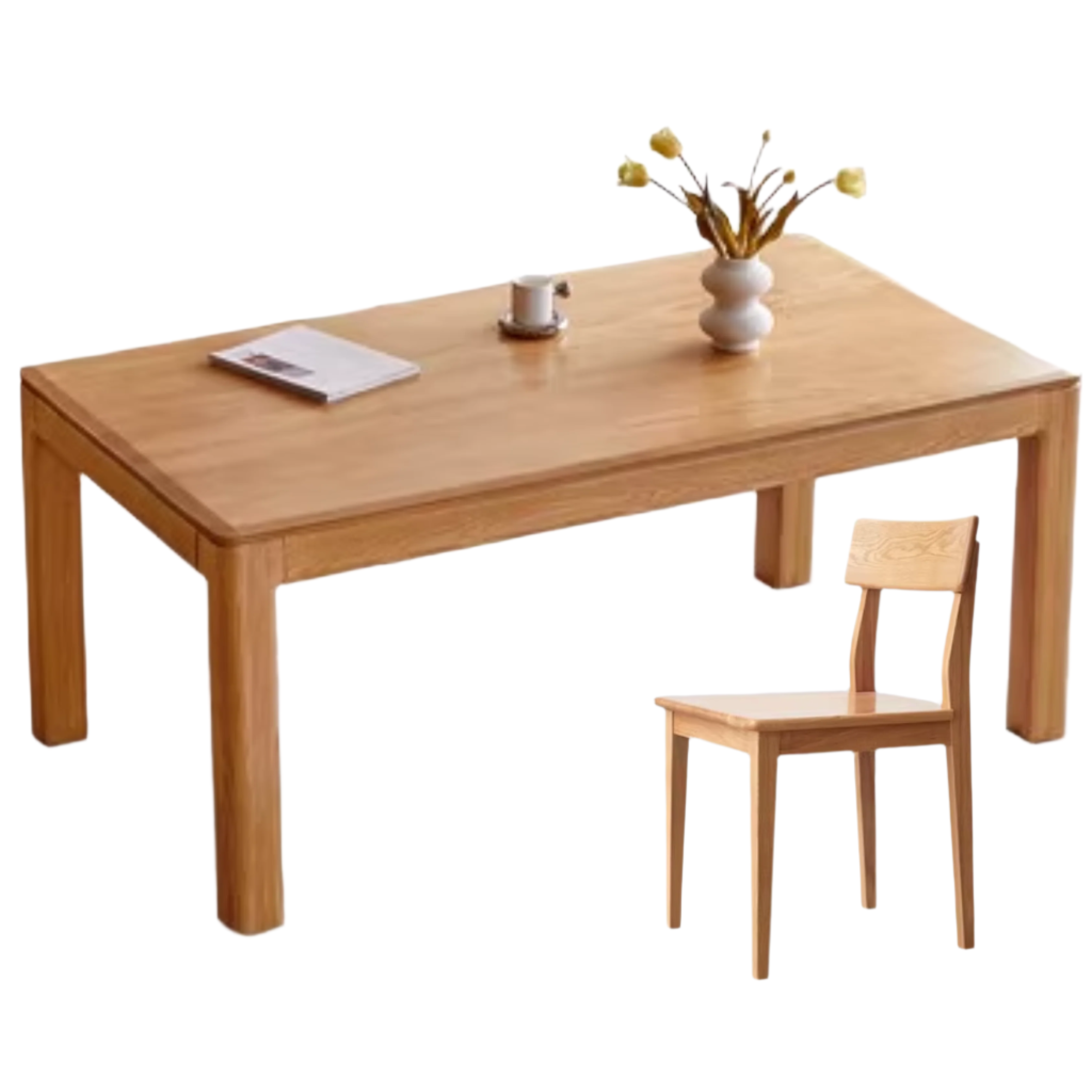 Oak, Red Oak Solid Wood Rectangular Dining Table