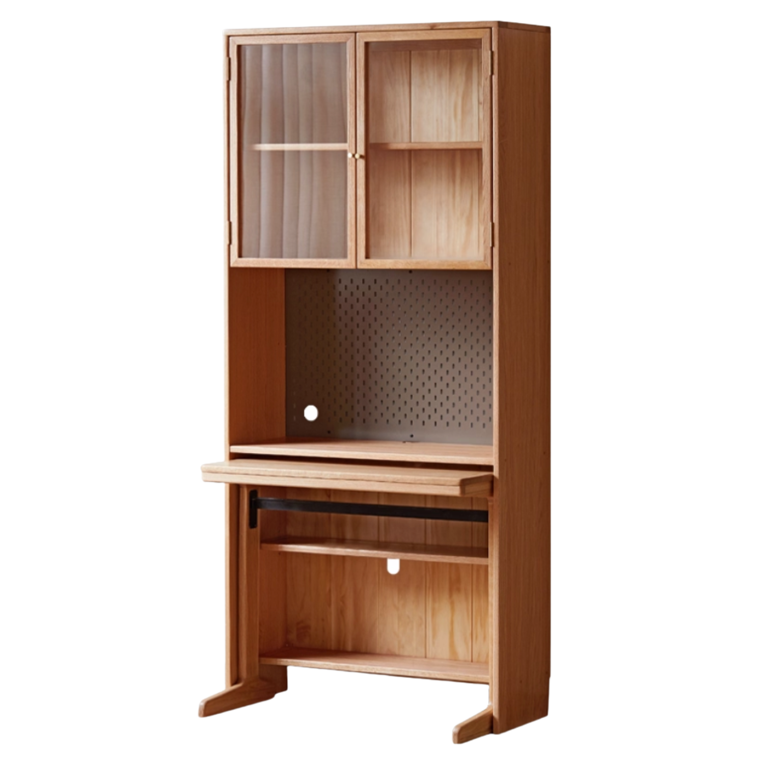 Oak, Cherry Solid Wood Desk Bookshelf Integrated Study Table
