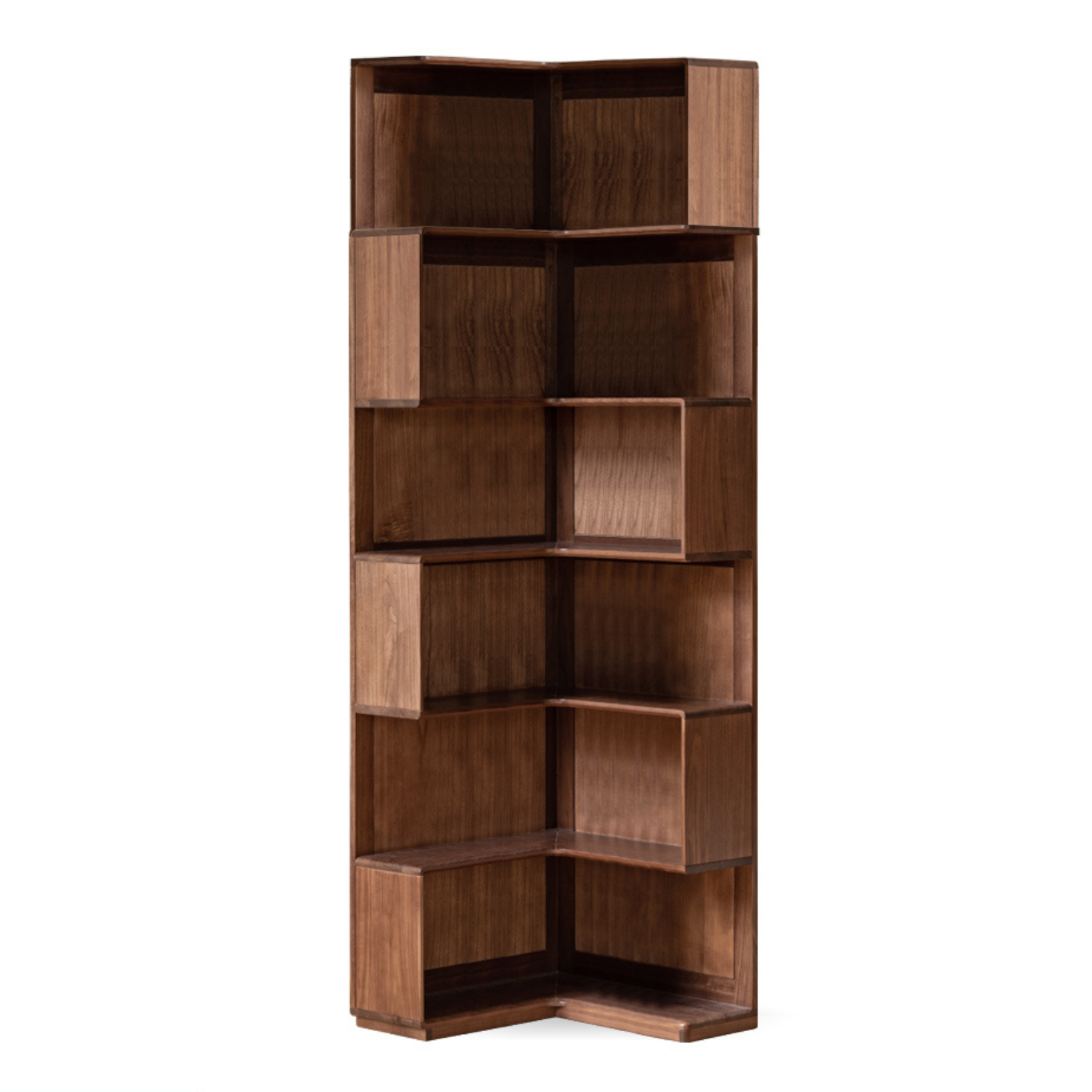 Black Walnut Solid Wood Bookcase Display Glass Door Storage Cabinet