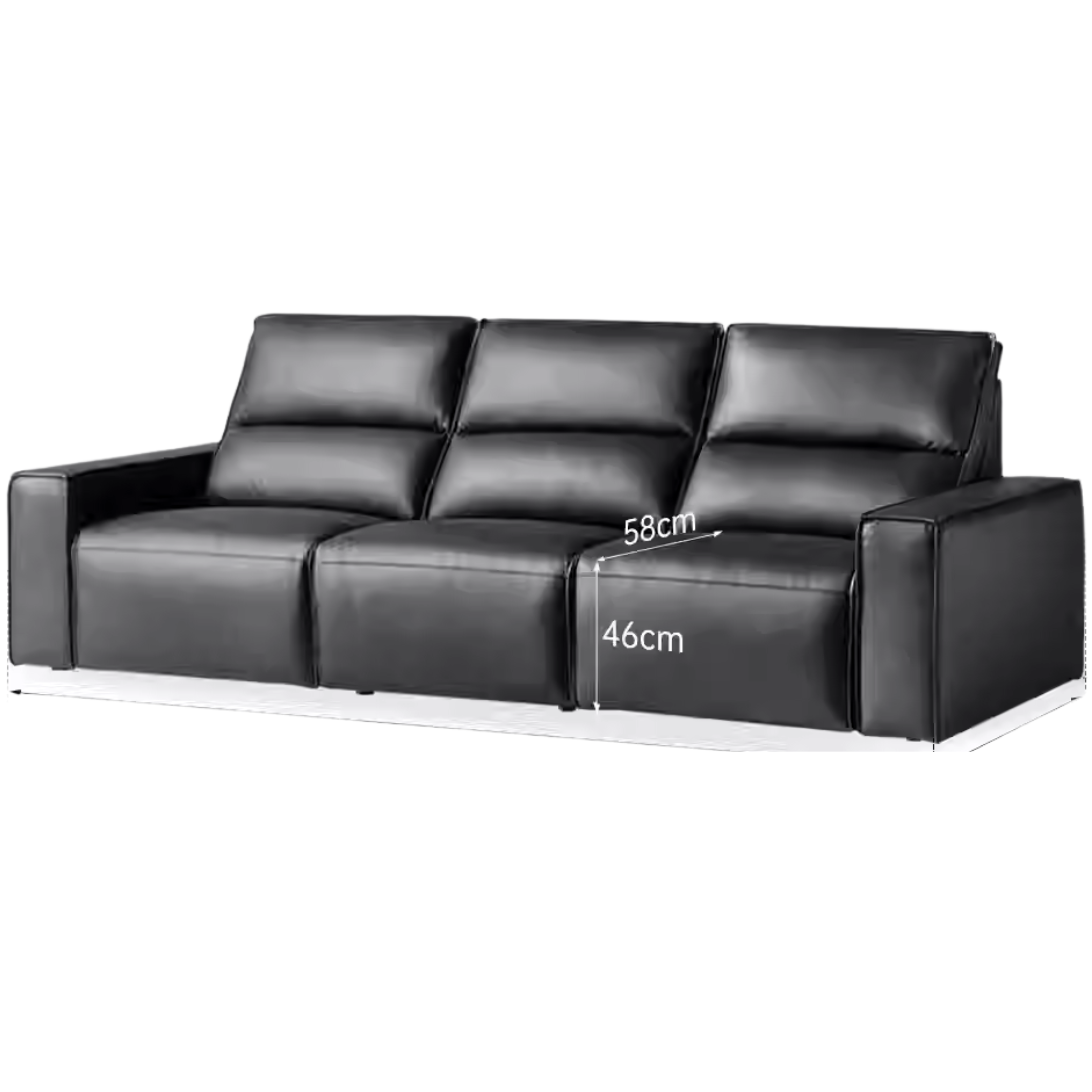 Cowhide Straight Leather Electric Sofa- 4 color