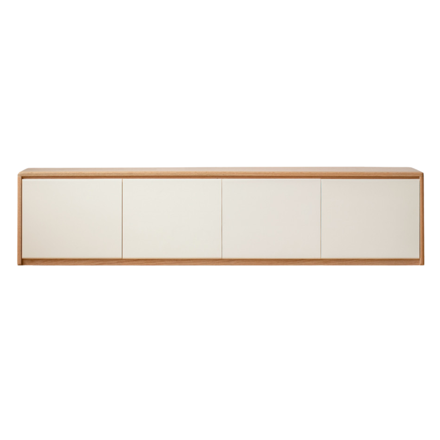 Beech, Oak Solid Wood Modern White Integrated Log Floor TV Cabinet.