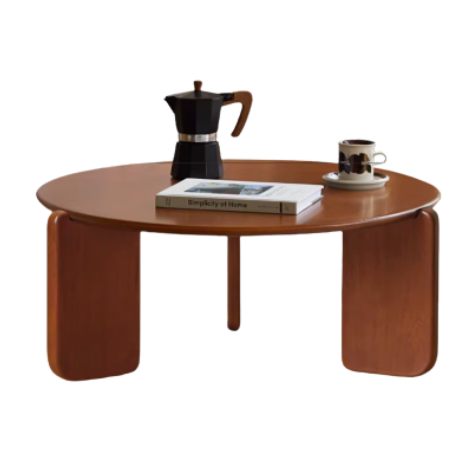 Poplar Solid Wood Medieval Style Rock Plate Coffee Table