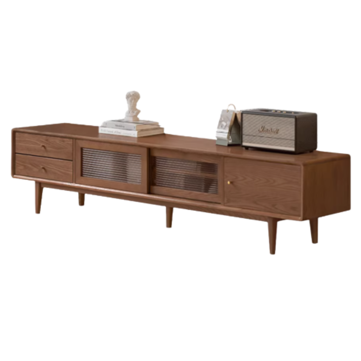 Ash Solid Wood Modern Locker Floor TV Cabinet.