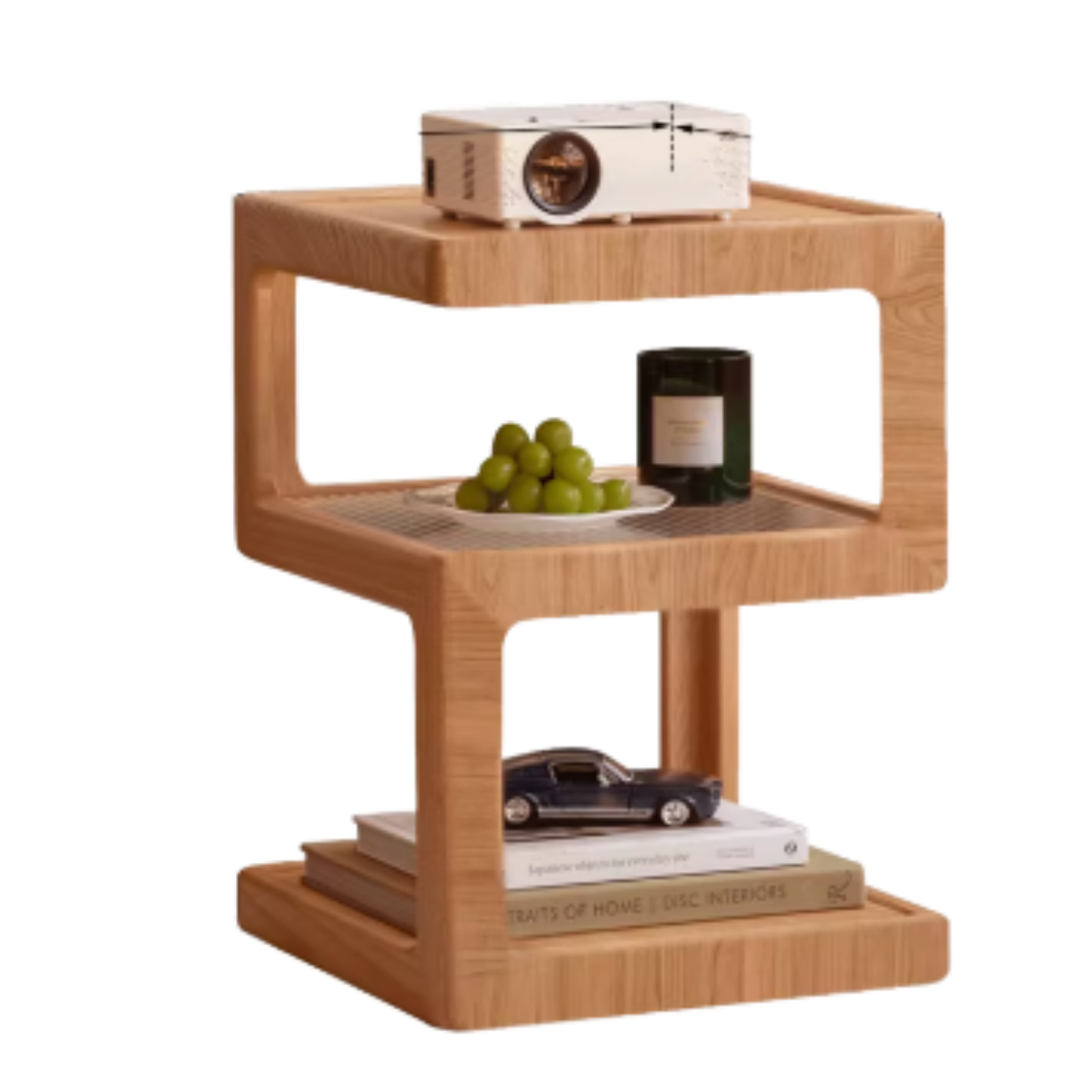 Oak, Black Walnut, Cherry, Poplar Solid Wood Corner Square Side Table.