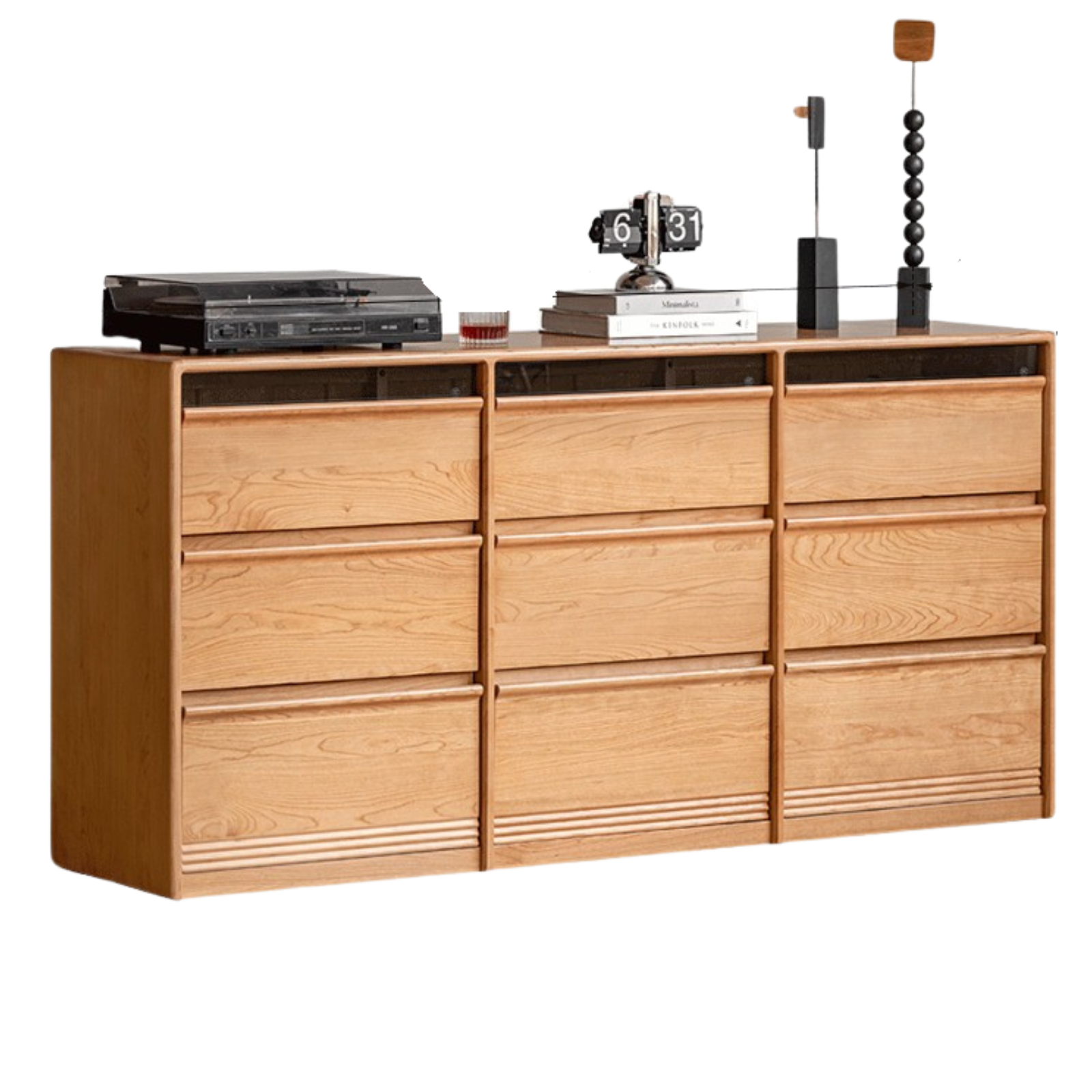 Cherry Solid Wood Nine Drawers Drawer Cabinet.