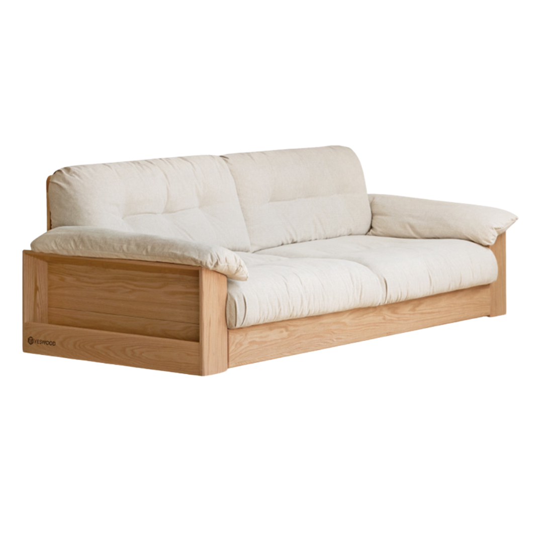 Oak Solid Wood Floor Storage Sofa Modern.