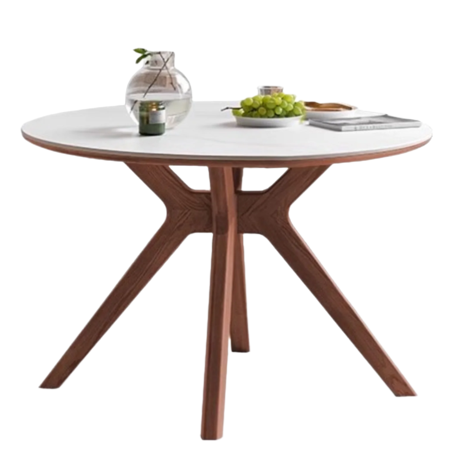 Black Walnut Solid Wood Round Dining Table