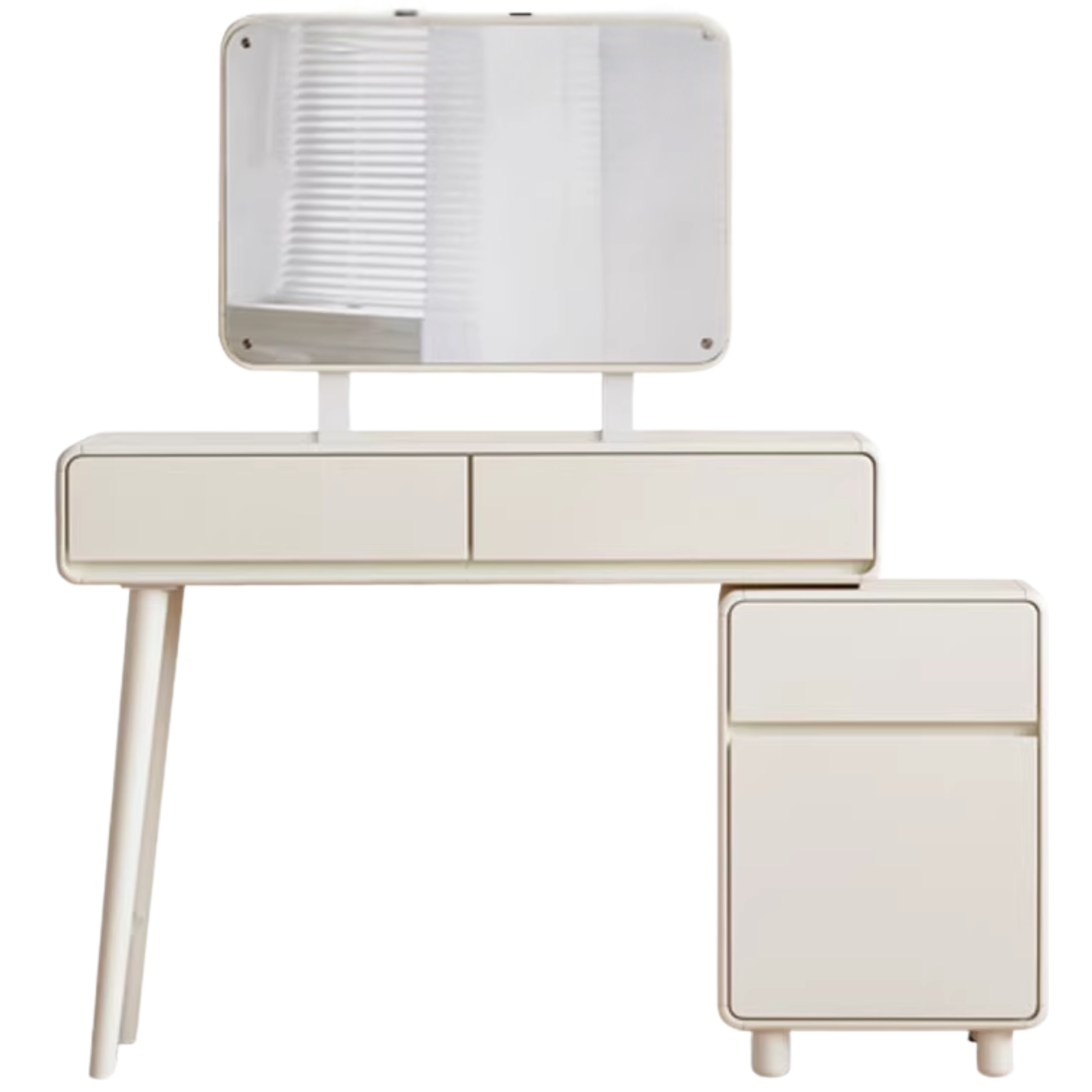 Poplar, Solid Rubberwood Milky Telescopic Dressing Table.