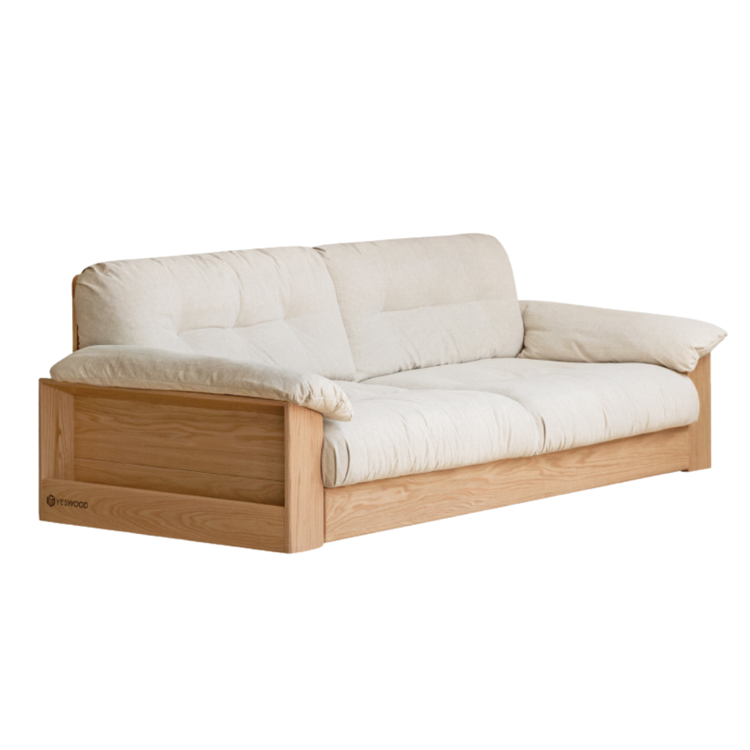 Oak Solid Wood Floor Storage Sofa Modern.