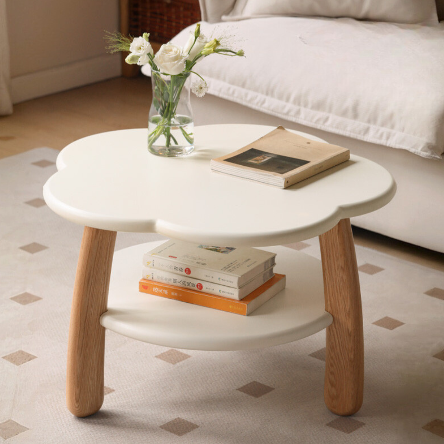 Poplar Solid Wood Cream Style Creative Coffee Table