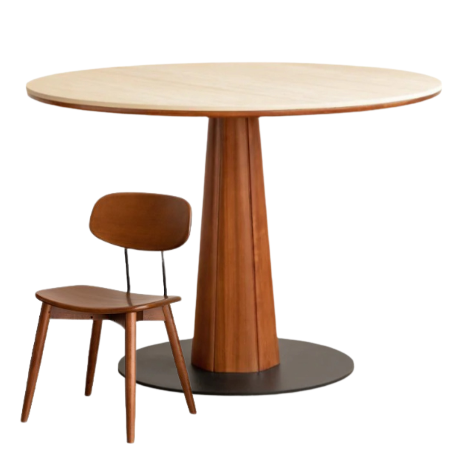 Poplar Solid Wood Medieval Style Rock Dining Table