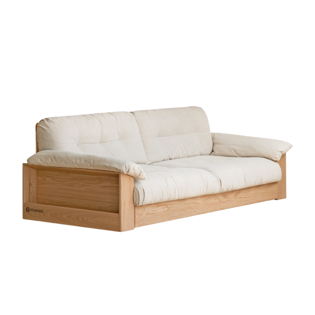 Oak Solid Wood Floor Storage Sofa Modern.