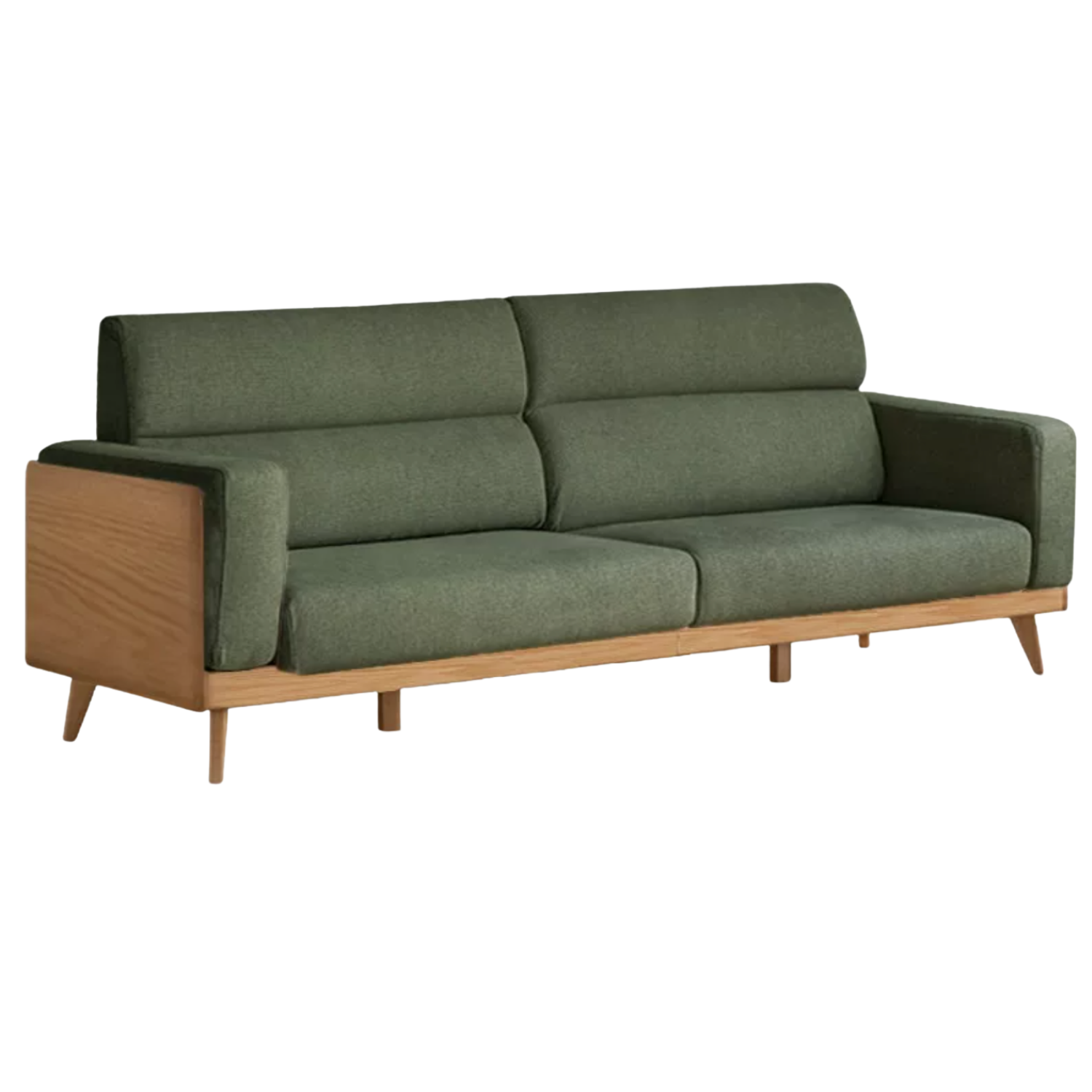 Black Walnut, Ash, Oak Solid Wood Minimalist Log Style Sofa with High Back